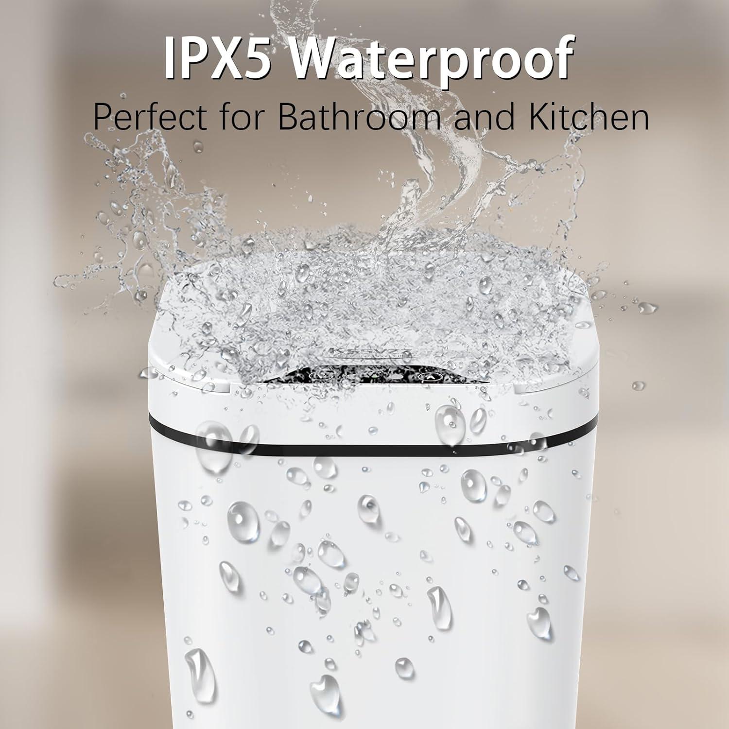 Paquete de 2 Basureros Automáticos Kssvzz 9.46L Blanco