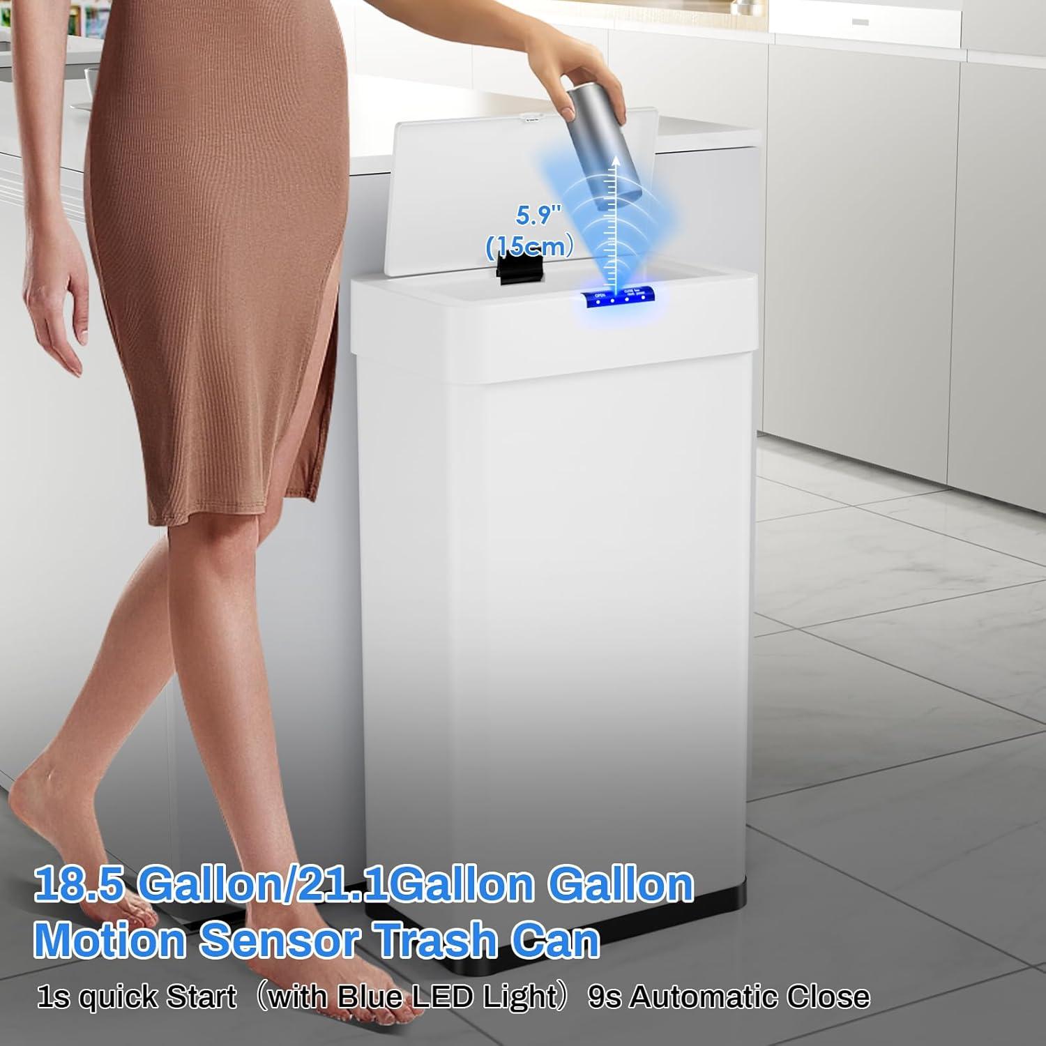 Basurero Automático con Sensor Athlike 60.57 L Blanco