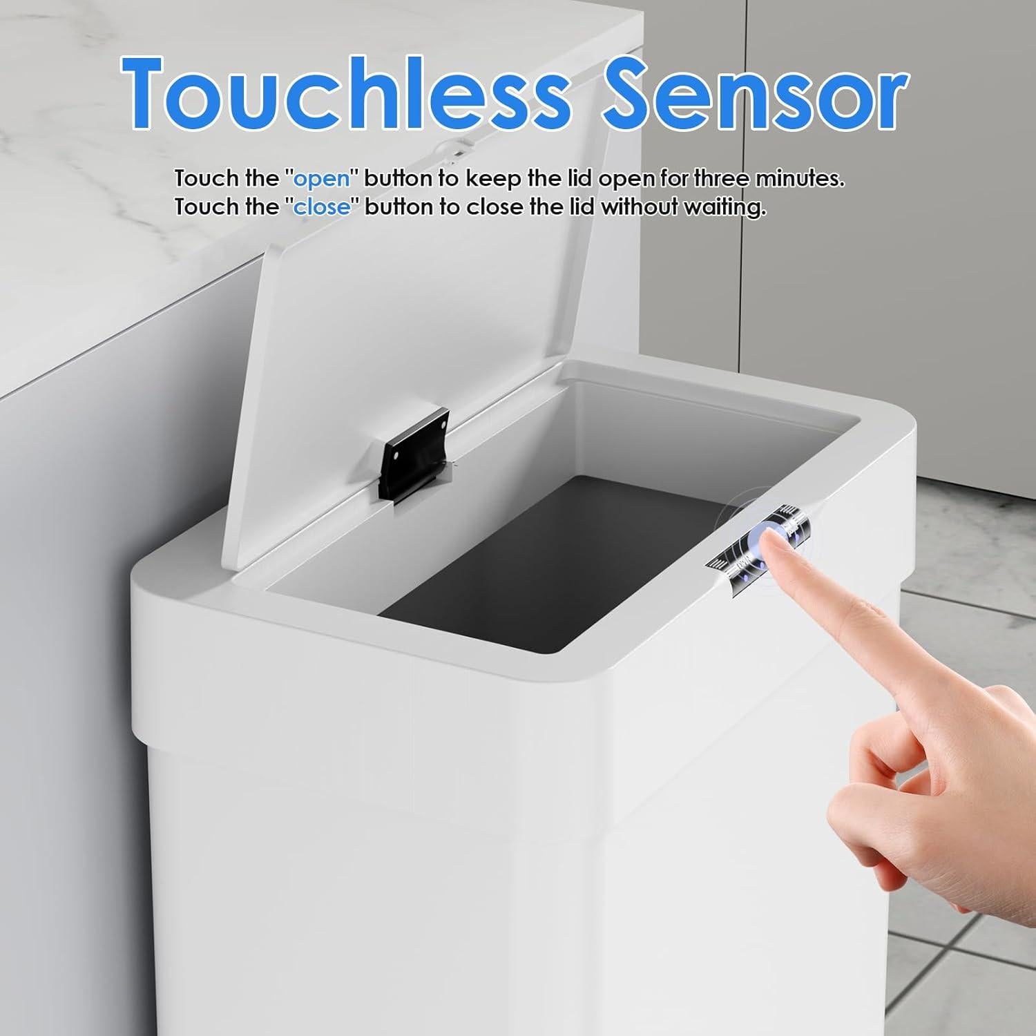 Basurero Automático con Sensor Athlike 60.57 L Blanco