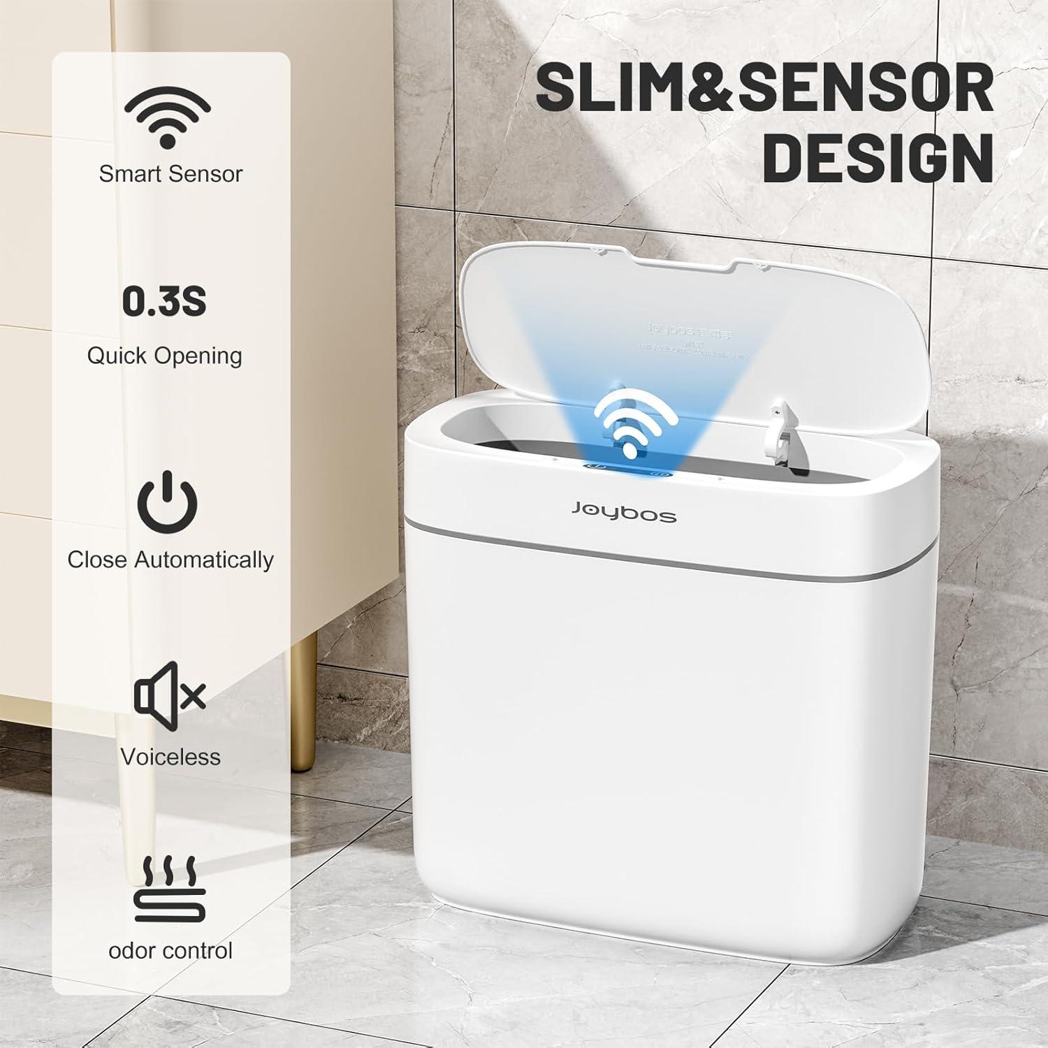 Basurero Inteligente JUDRDO 3.5 Galones con Sensor Blanco
