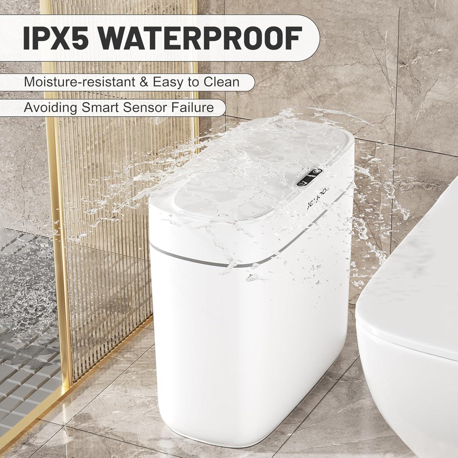 Basurero Inteligente JUDRDO 3.5 Galones con Sensor Blanco