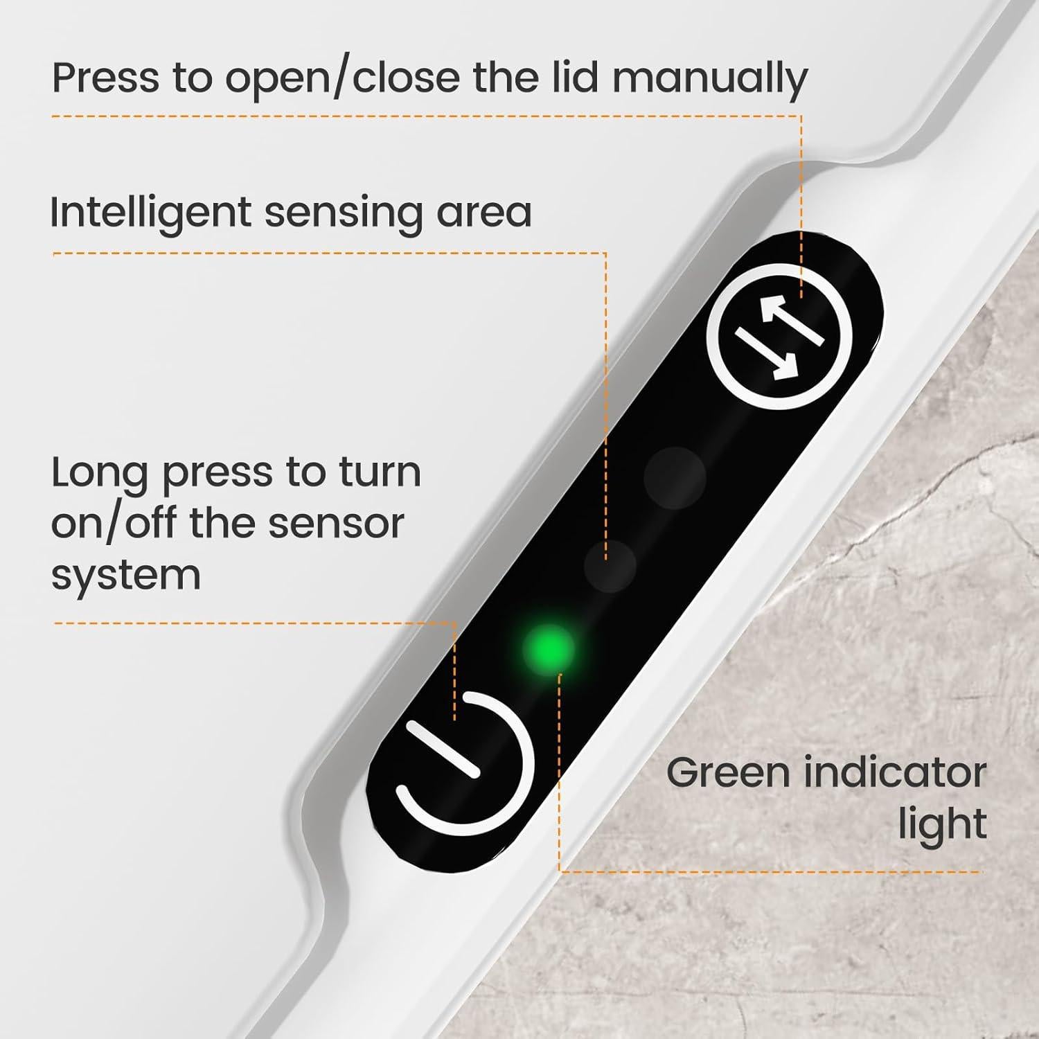 Basurero Inteligente JUDRDO 3.5 Galones con Sensor Blanco