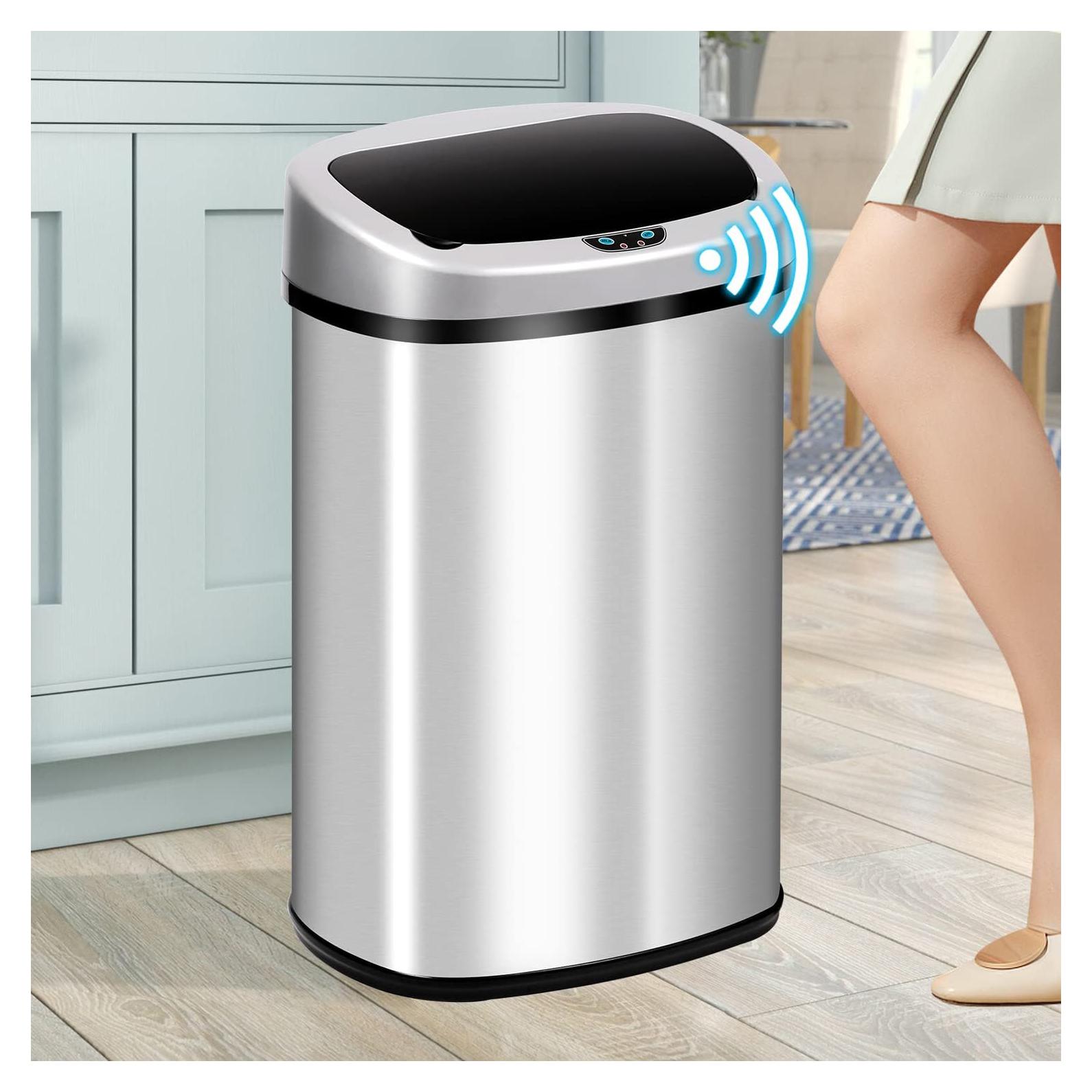 Bote de Basura Automático 50L BLKMTY Acero Inoxidable Plata