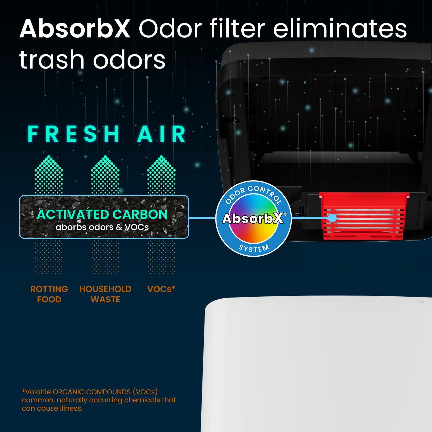 Cubo de Basura Automático iTouchless 14 Galones Acero Blanco