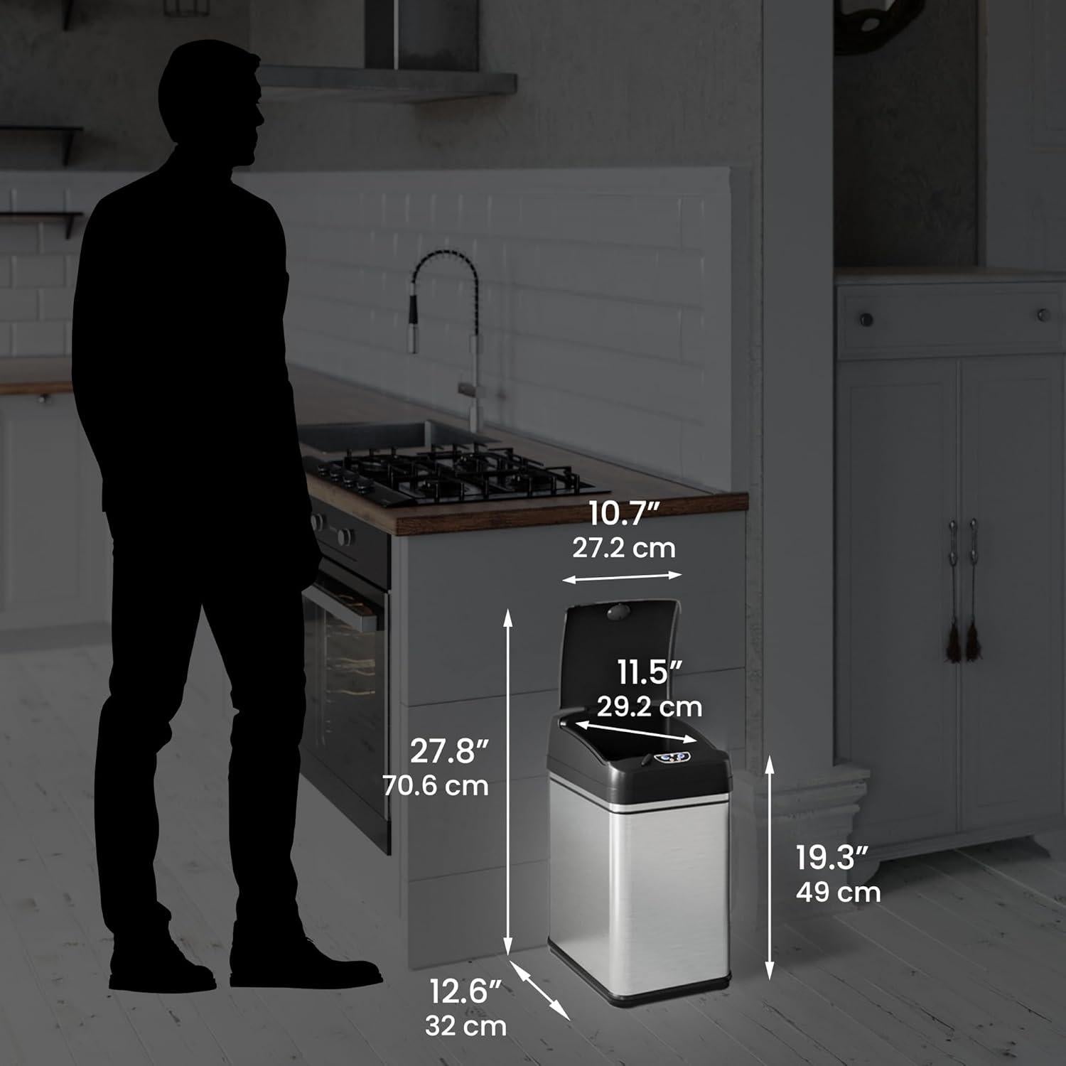 Bote de Basura Automático iTouchless 8 Galones Acero Inoxidable