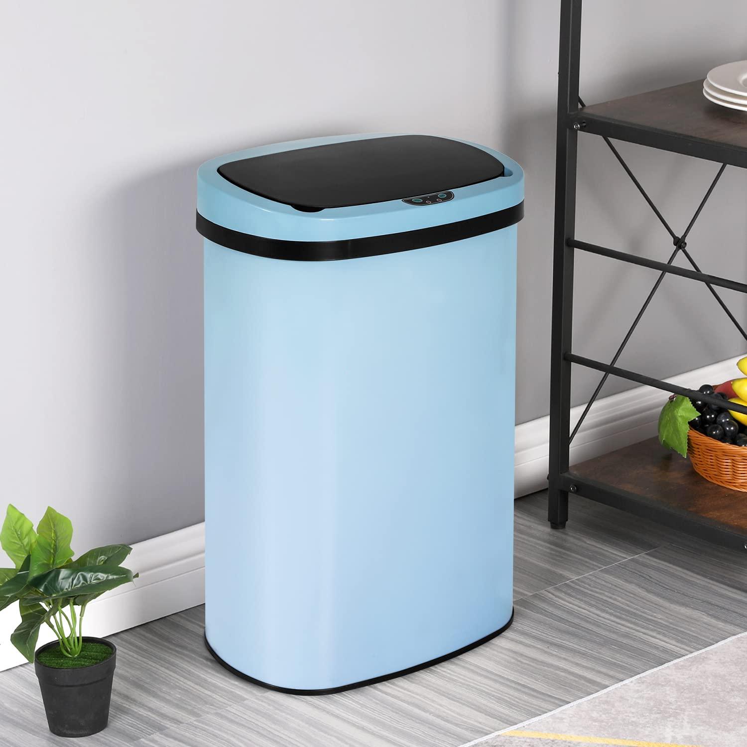 Bote de Basura Metálico Mueble de América 49.2L Azul con Sensor