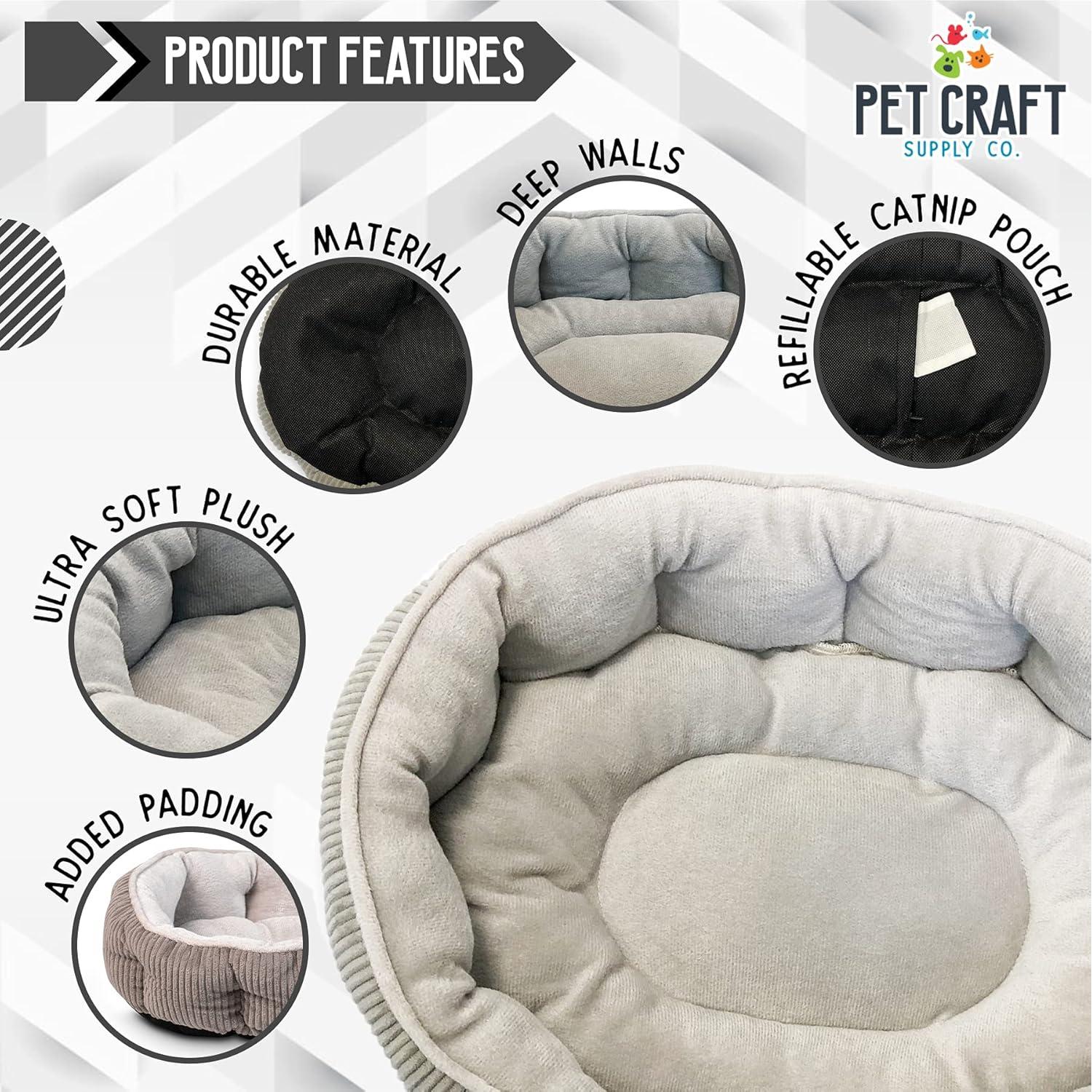 Cama para Gatos Pet Craft Supply Gris 48x36x13 cm Lavable