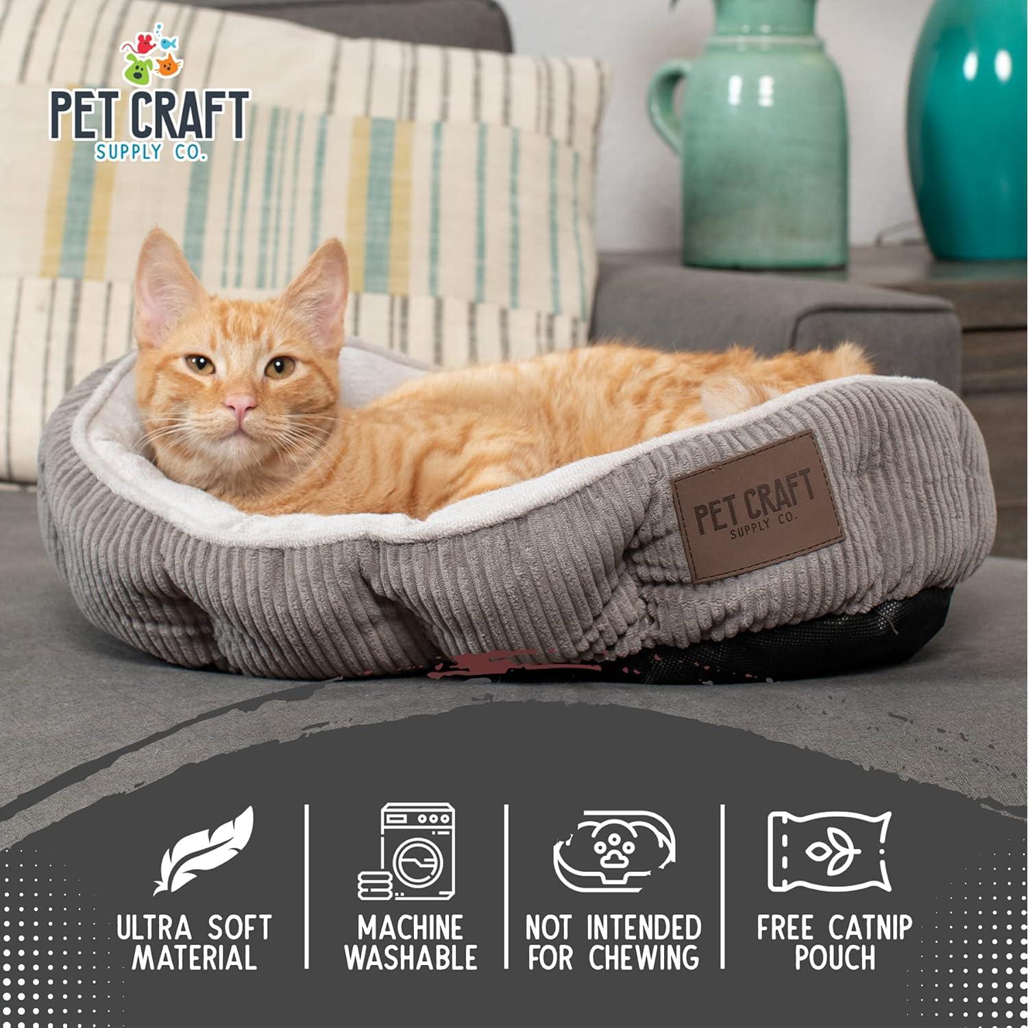Cama para Gatos Pet Craft Supply Gris 48x36x13 cm Lavable