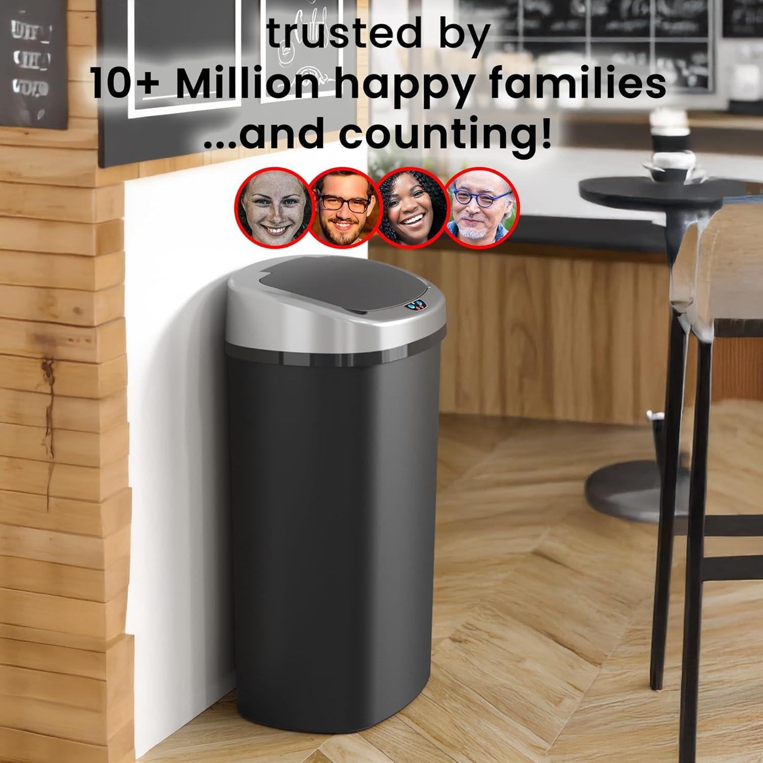 Bote de Basura Automático iTouchless 49L con Sensor y Filtro