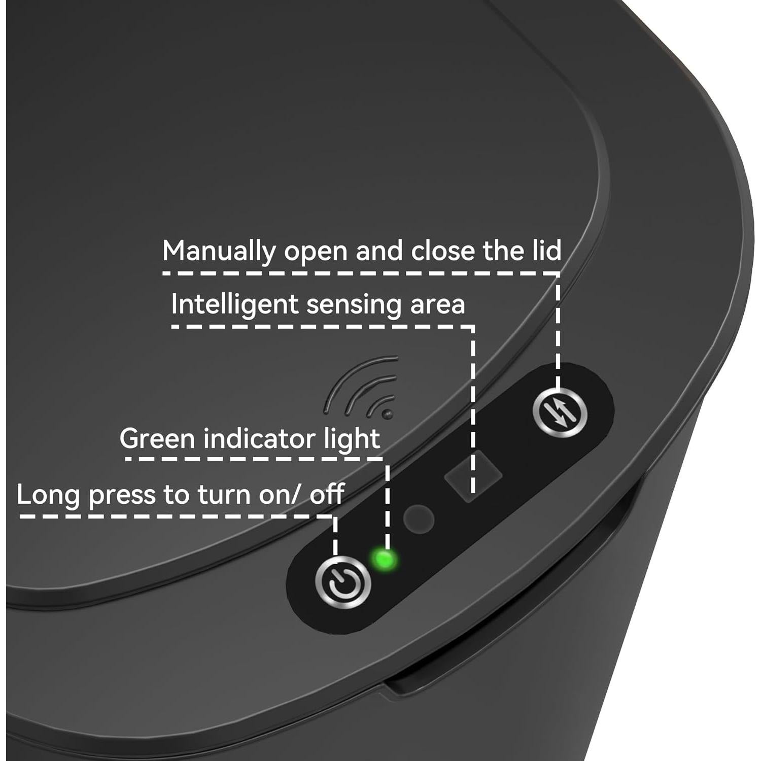 Bote de Basura Automático LJIACLEA 5 Galones Negro con Sensor