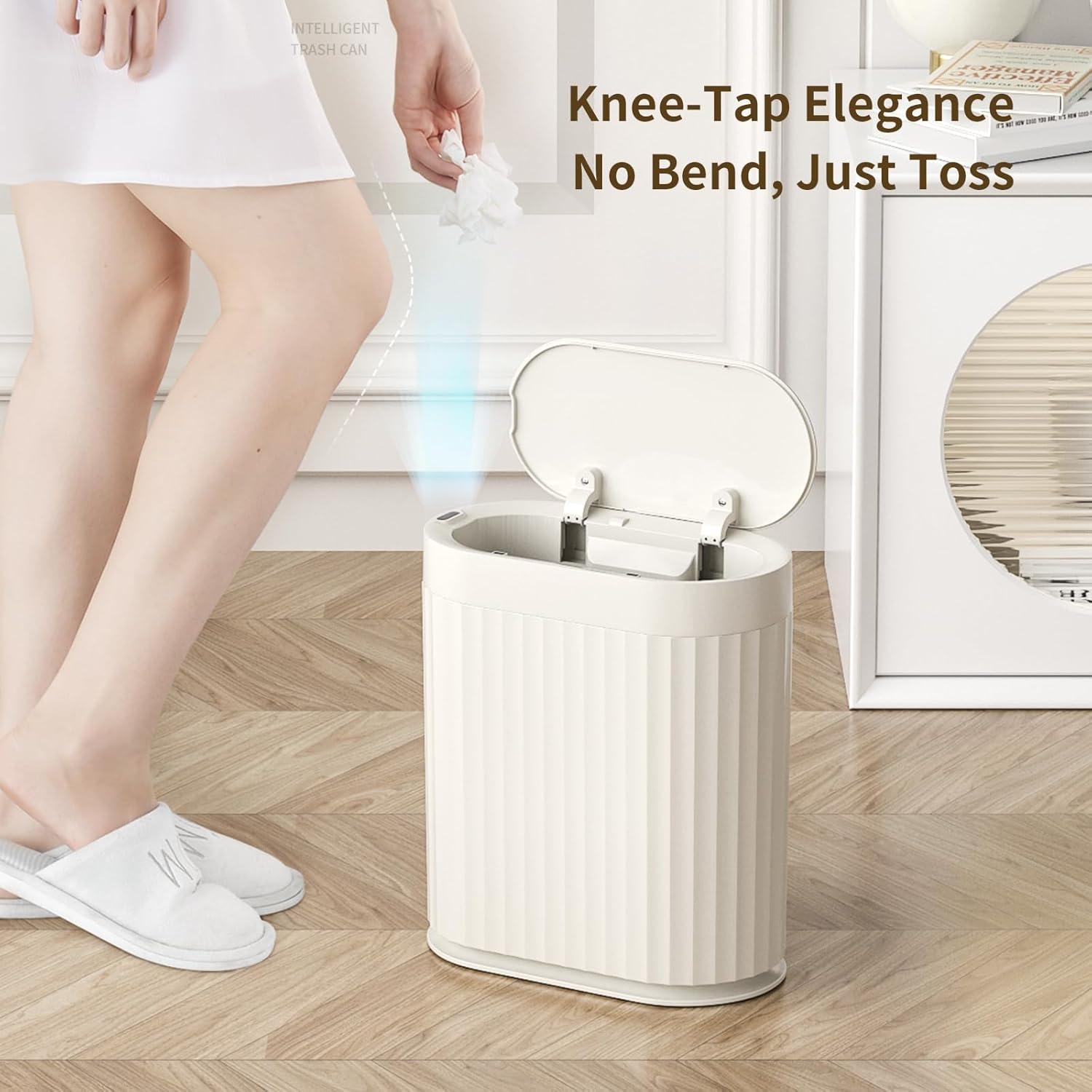 Cubo de Basura Automático MRBIN 2 Galones Blanco Crema