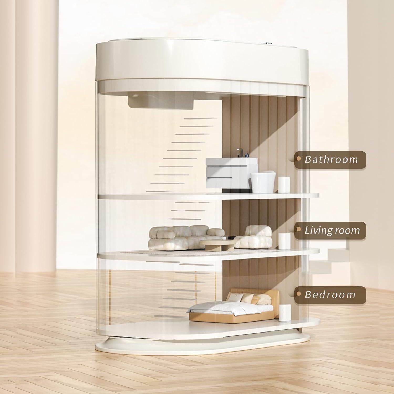 Cubo de Basura Automático MRBIN 2 Galones Blanco Crema