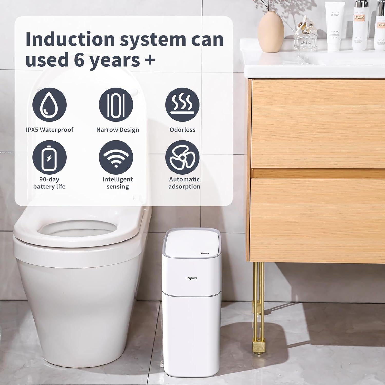 Cubo de Basura Automático MOPUP 13.2L Sensor Movimiento Gris