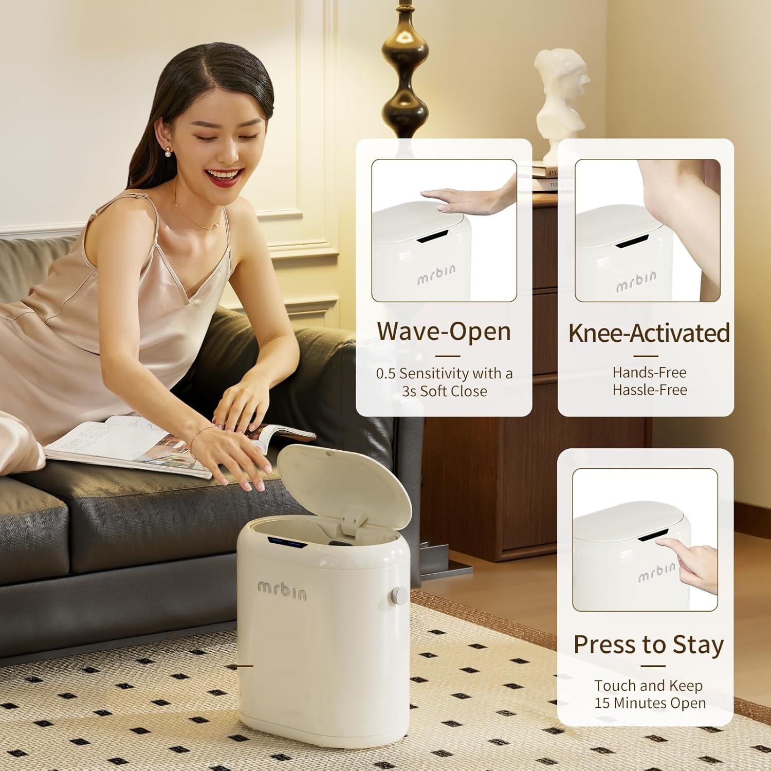 Cubo de Basura Automático MRBIN 12L Blanco Sin Tacto