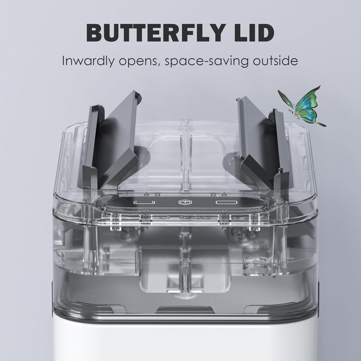 Papelera automática ELPHECO 4 Galones acero inoxidable blanca