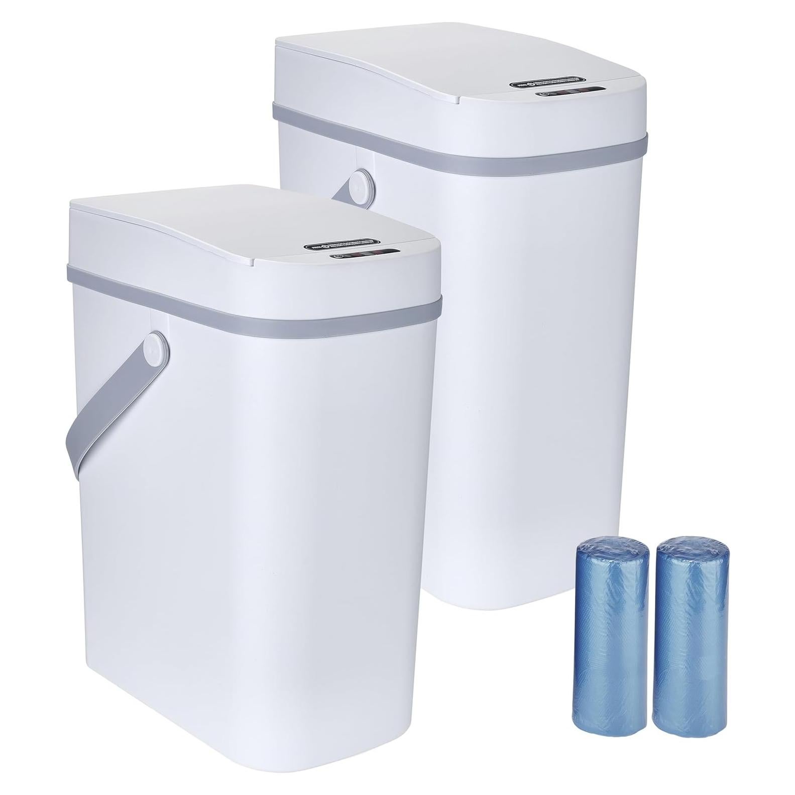 Paquete de 2 Basureros Sin Contacto Desired Tools 10L Blanco