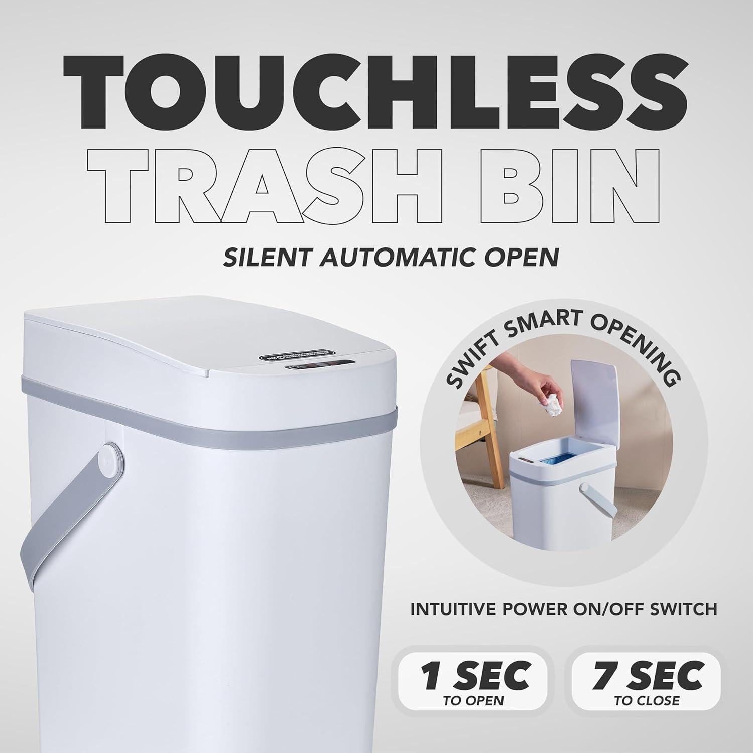 Paquete de 2 Basureros Sin Contacto Desired Tools 10L Blanco