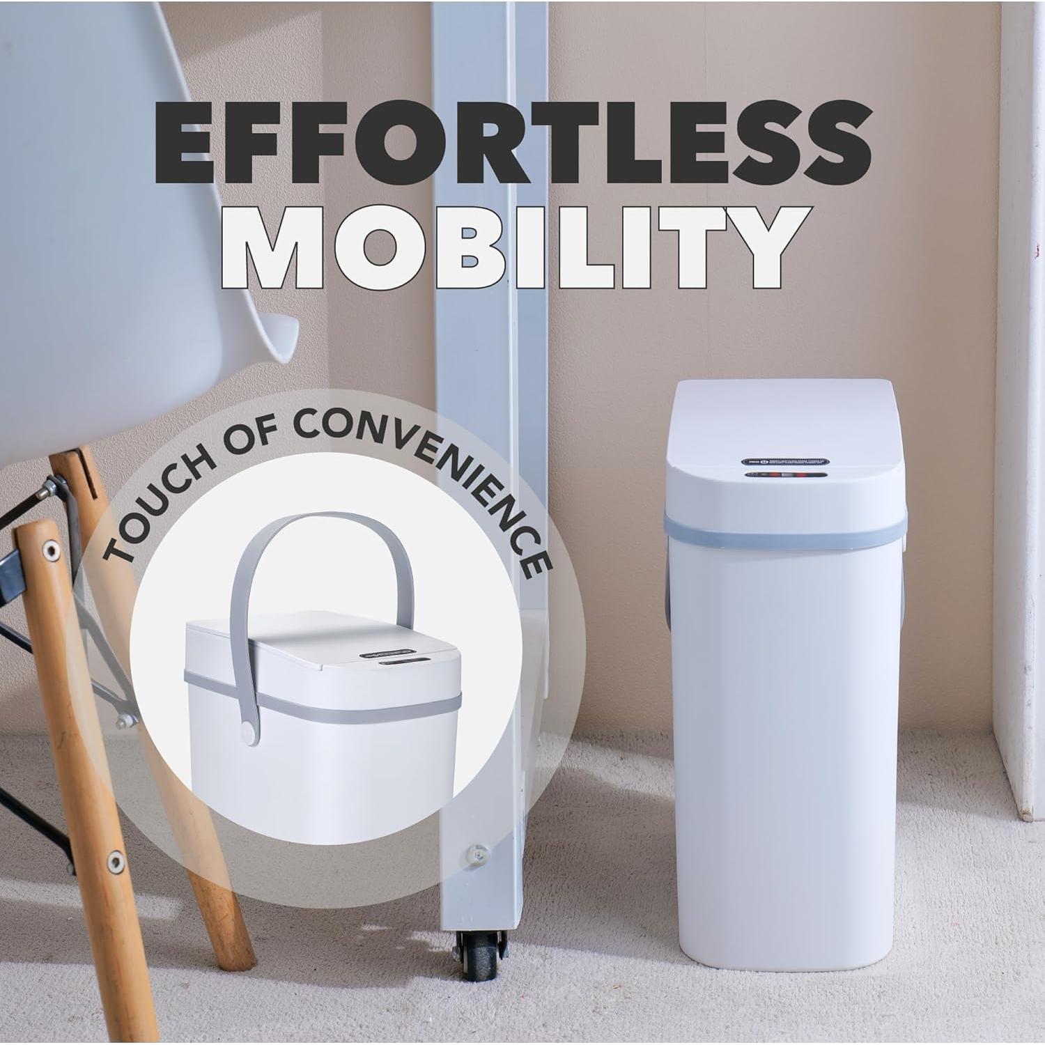 Paquete de 2 Basureros Sin Contacto Desired Tools 10L Blanco