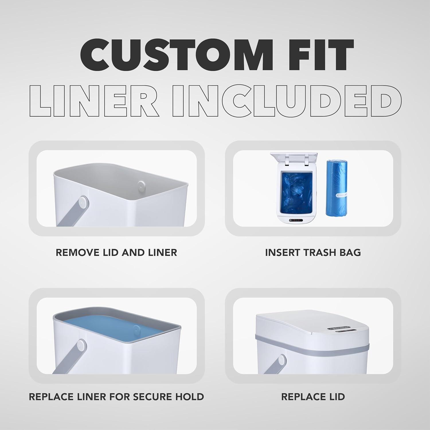 Paquete de 2 Basureros Sin Contacto Desired Tools 10L Blanco