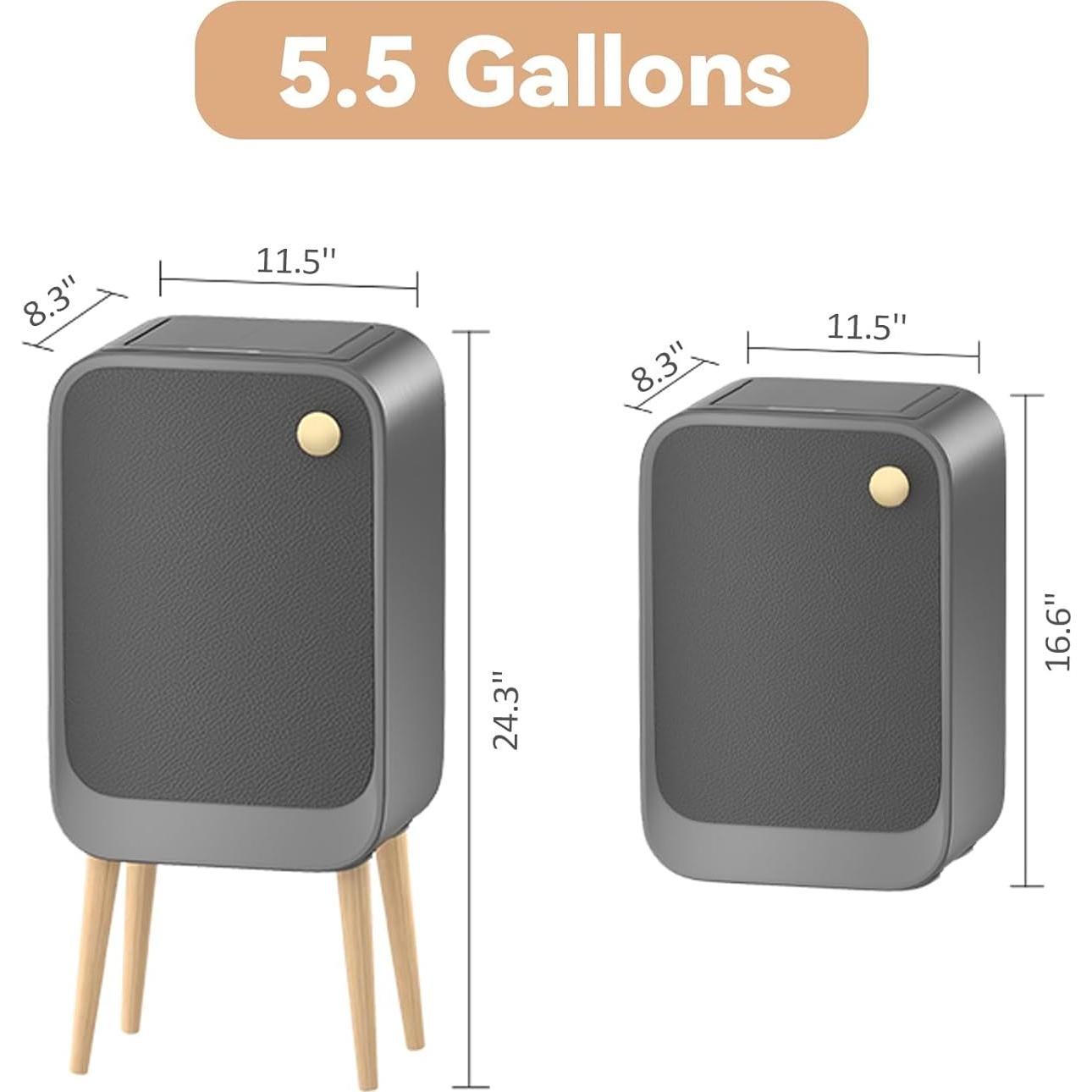 Cubo de Basura ELPHECO Acero Inoxidable 20.8L Sensor Movimiento