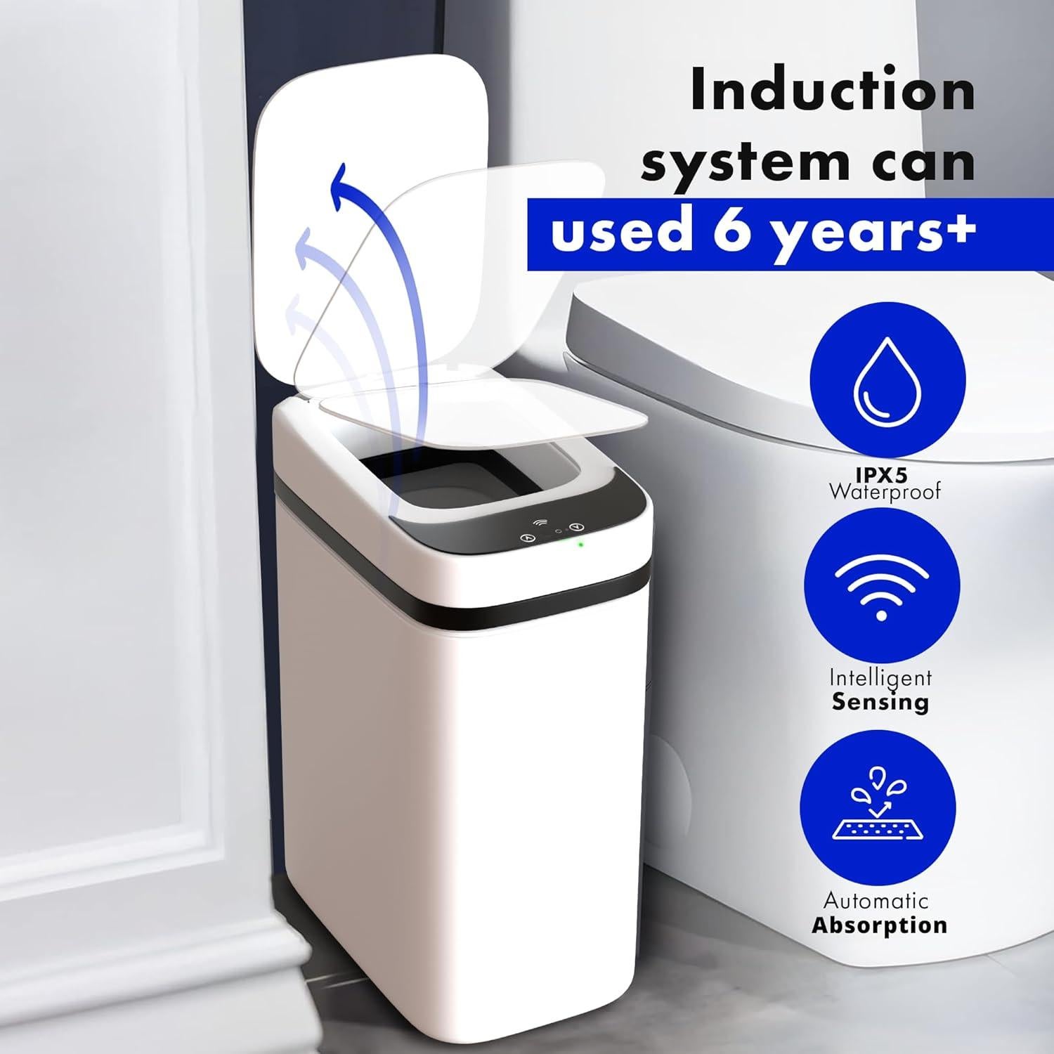 Bote de Basura Automático Possolutions 8.7L con Sensor Gris