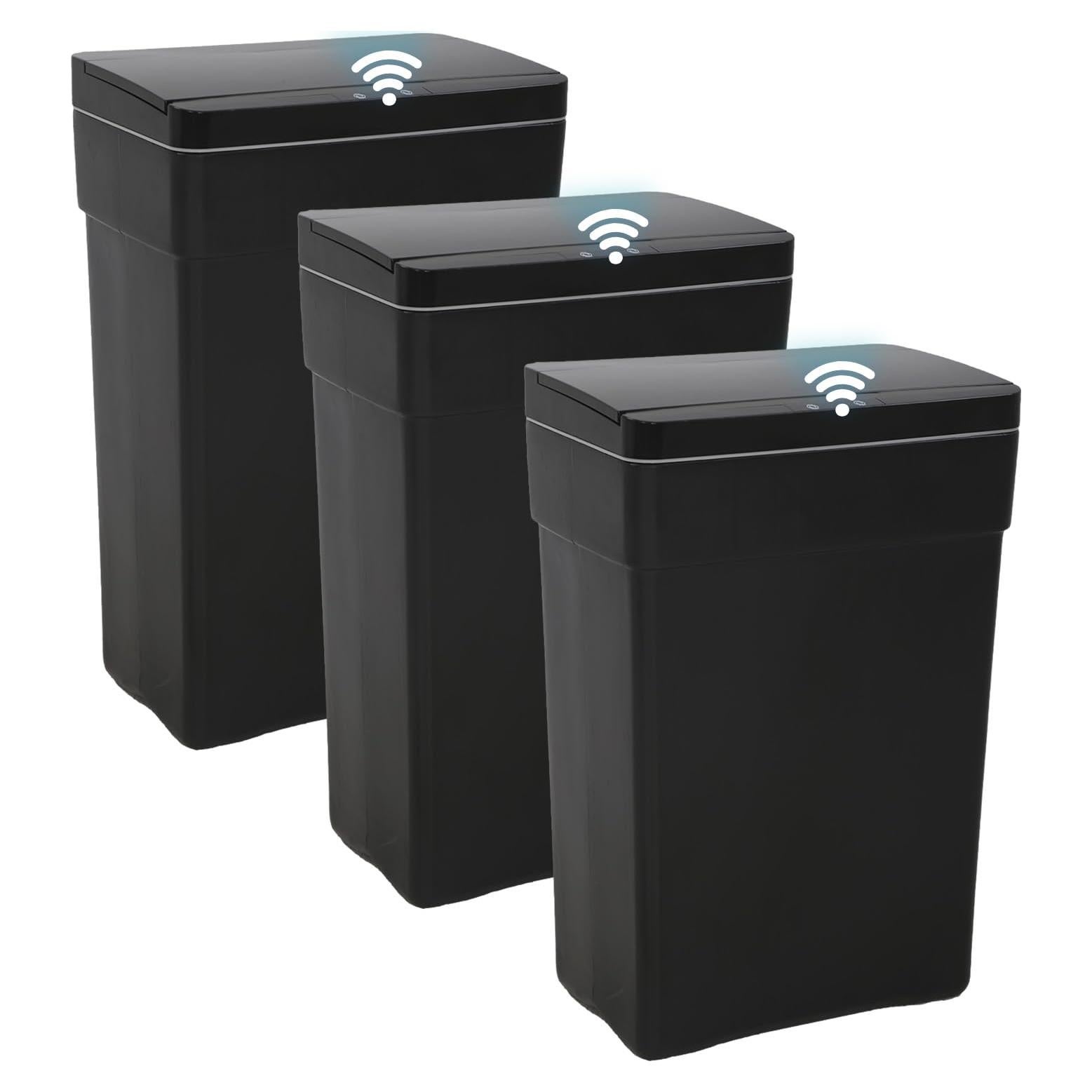 Cubo de Basura Automático 50L BestOffice Negro con Sensor