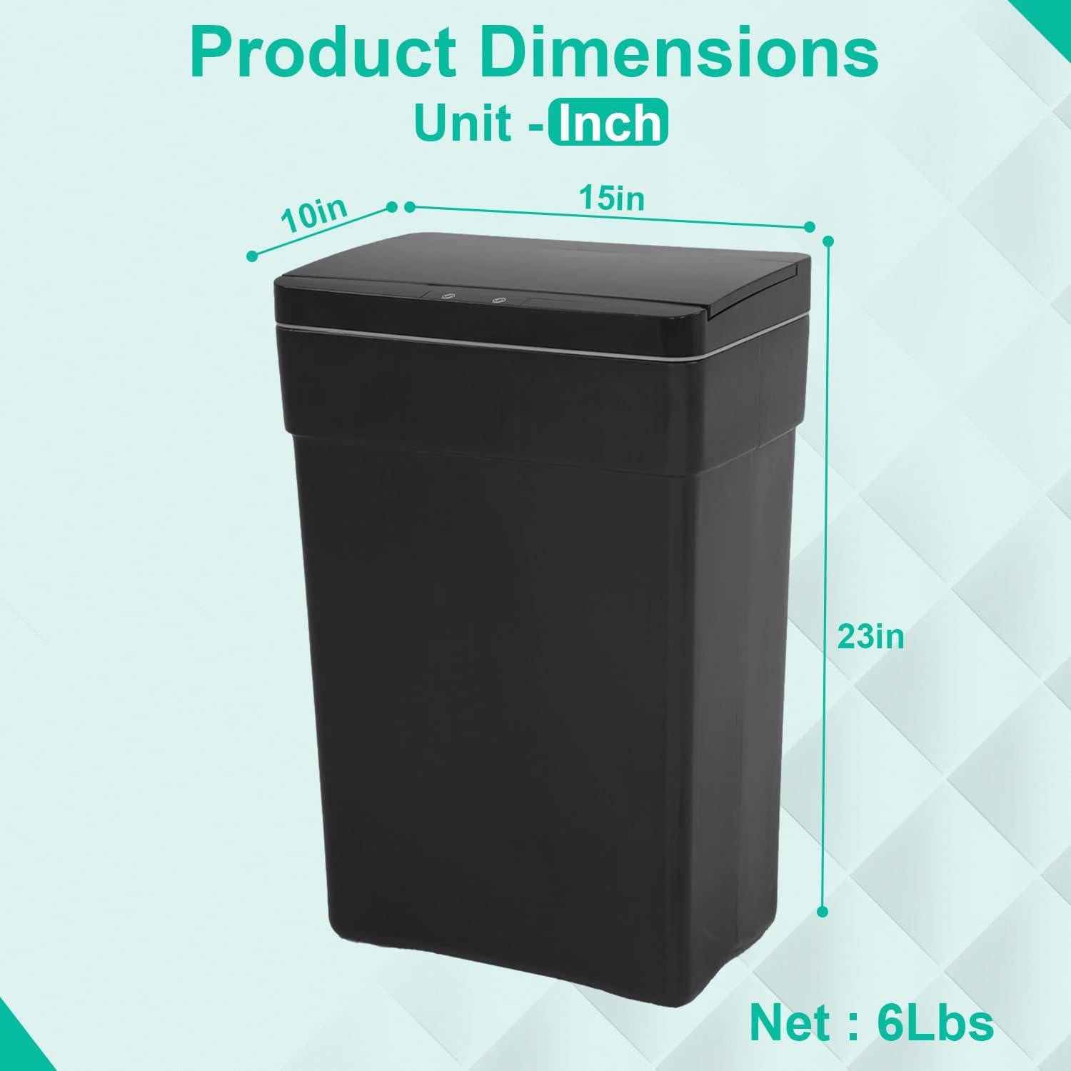 Cubo de Basura Automático 50L BestOffice Negro con Sensor