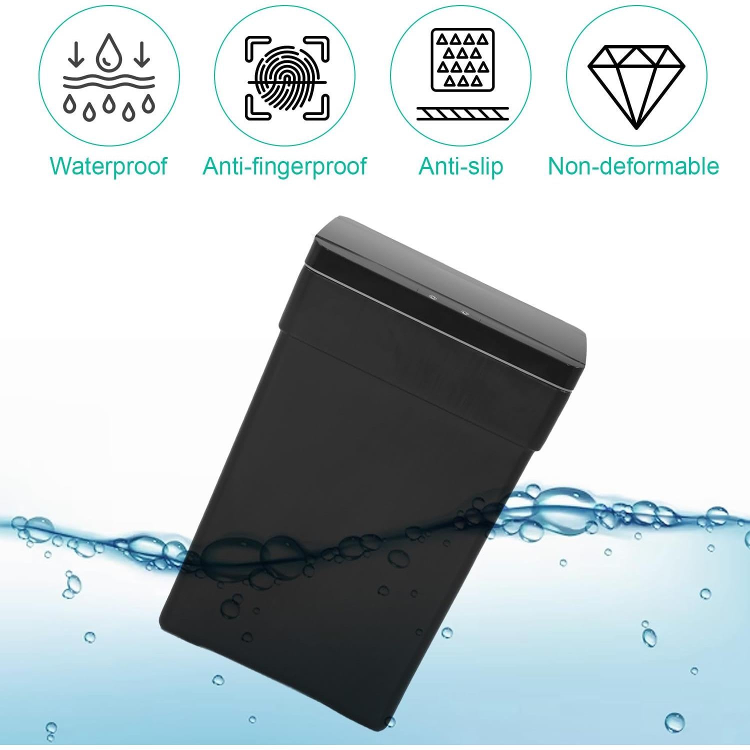 Cubo de Basura Automático 50L BestOffice Negro con Sensor