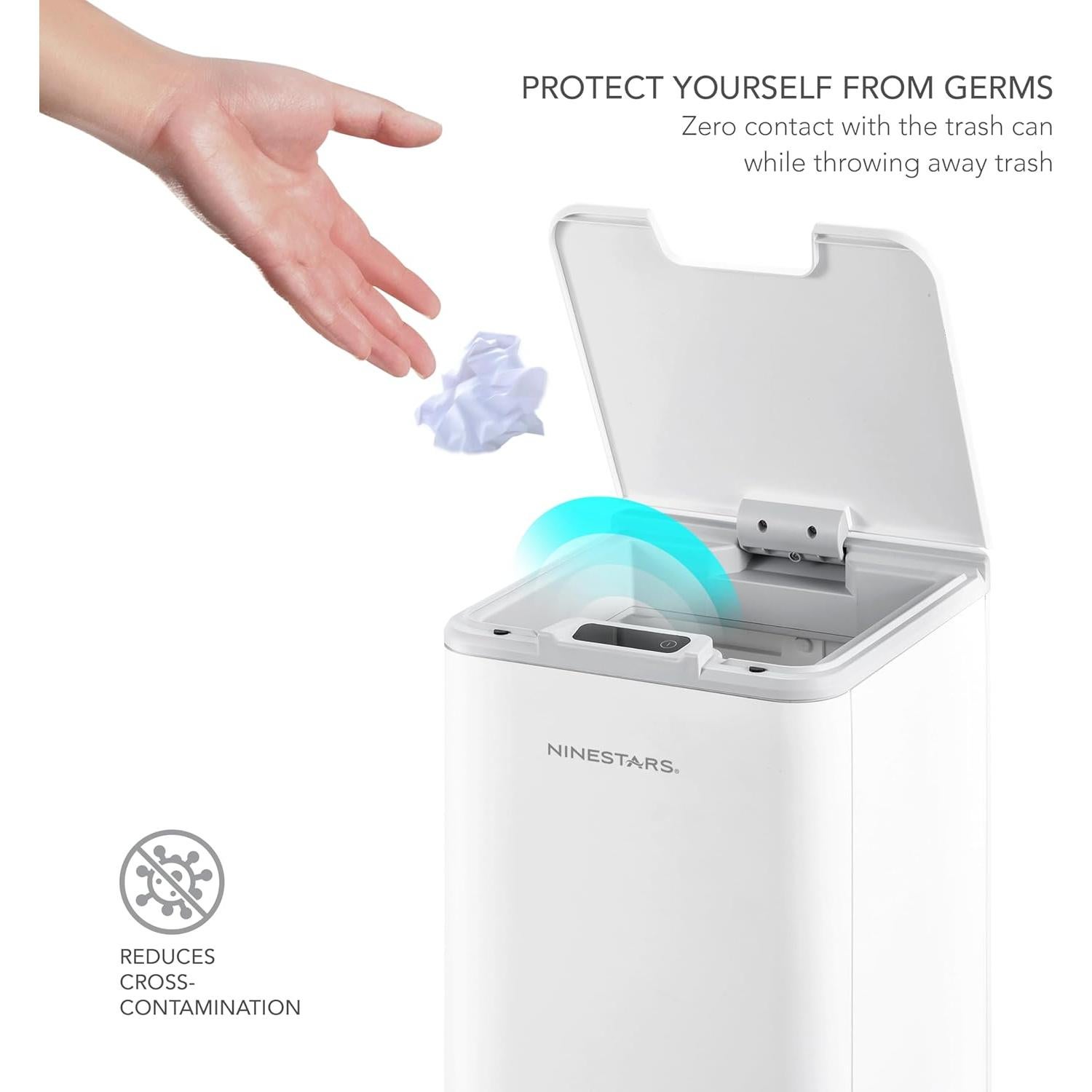 Papelera Sensor de Movimiento Ninestars DZT-10-35 10L Blanca