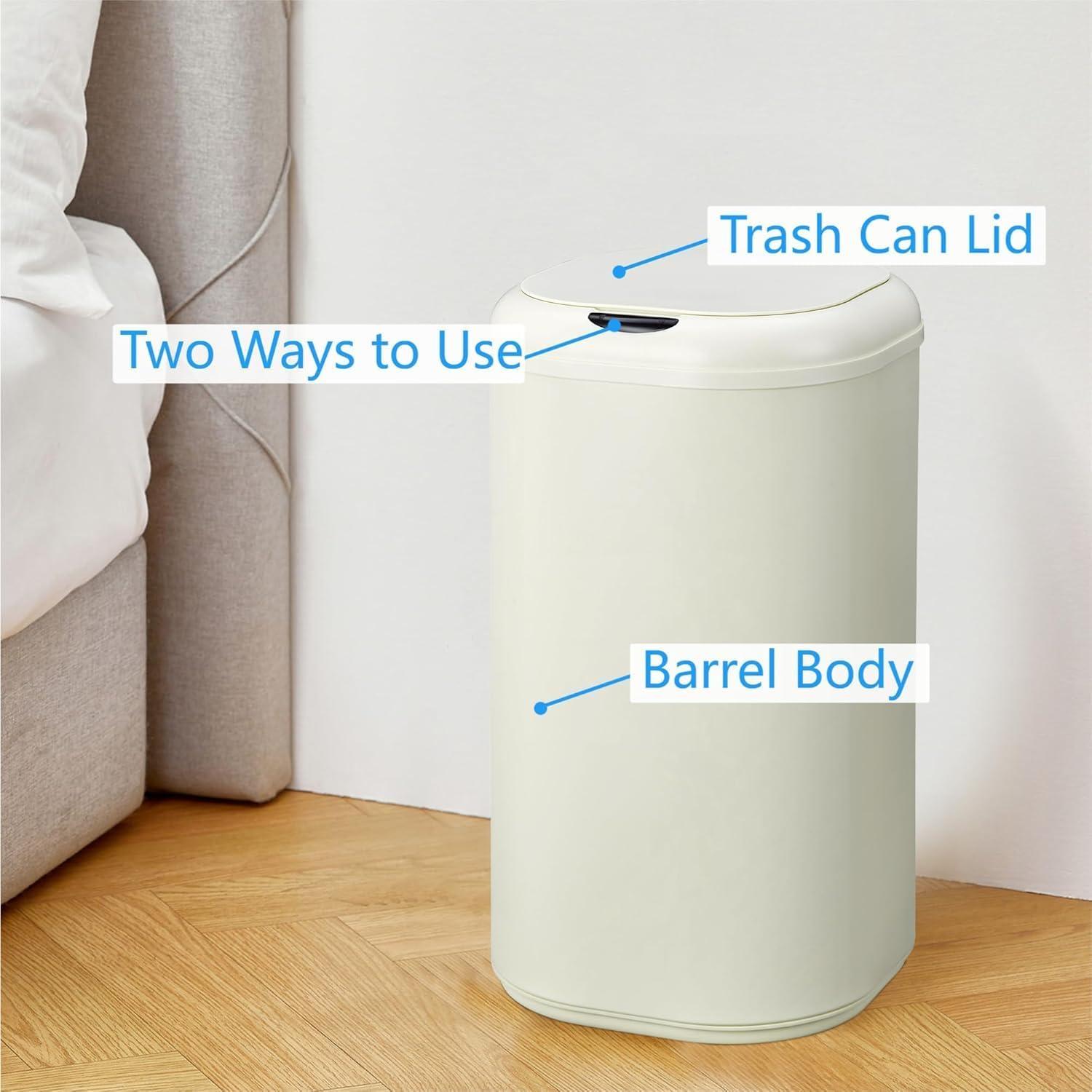 Papelera Automática GAOMON 30L con Sensor de Movimiento Beige