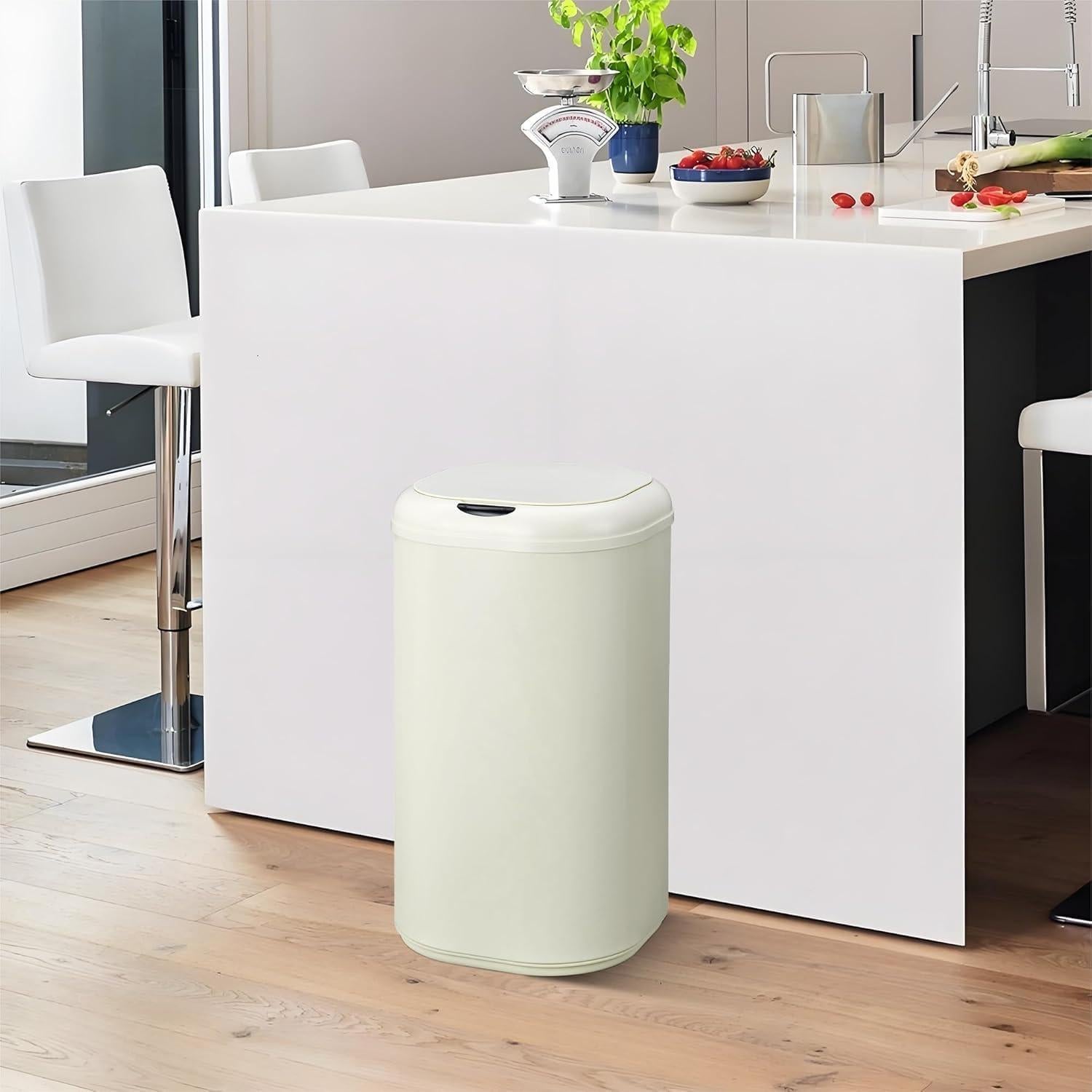 Papelera Automática GAOMON 30L con Sensor de Movimiento Beige