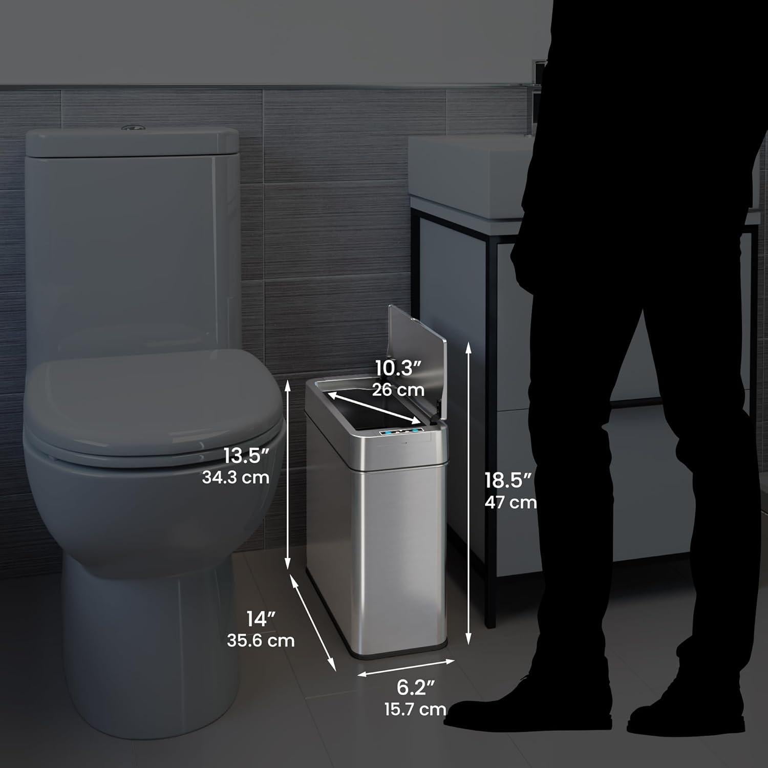 Basurero Sensor iTouchless 4 Galones Acero Inoxidable con Filtro