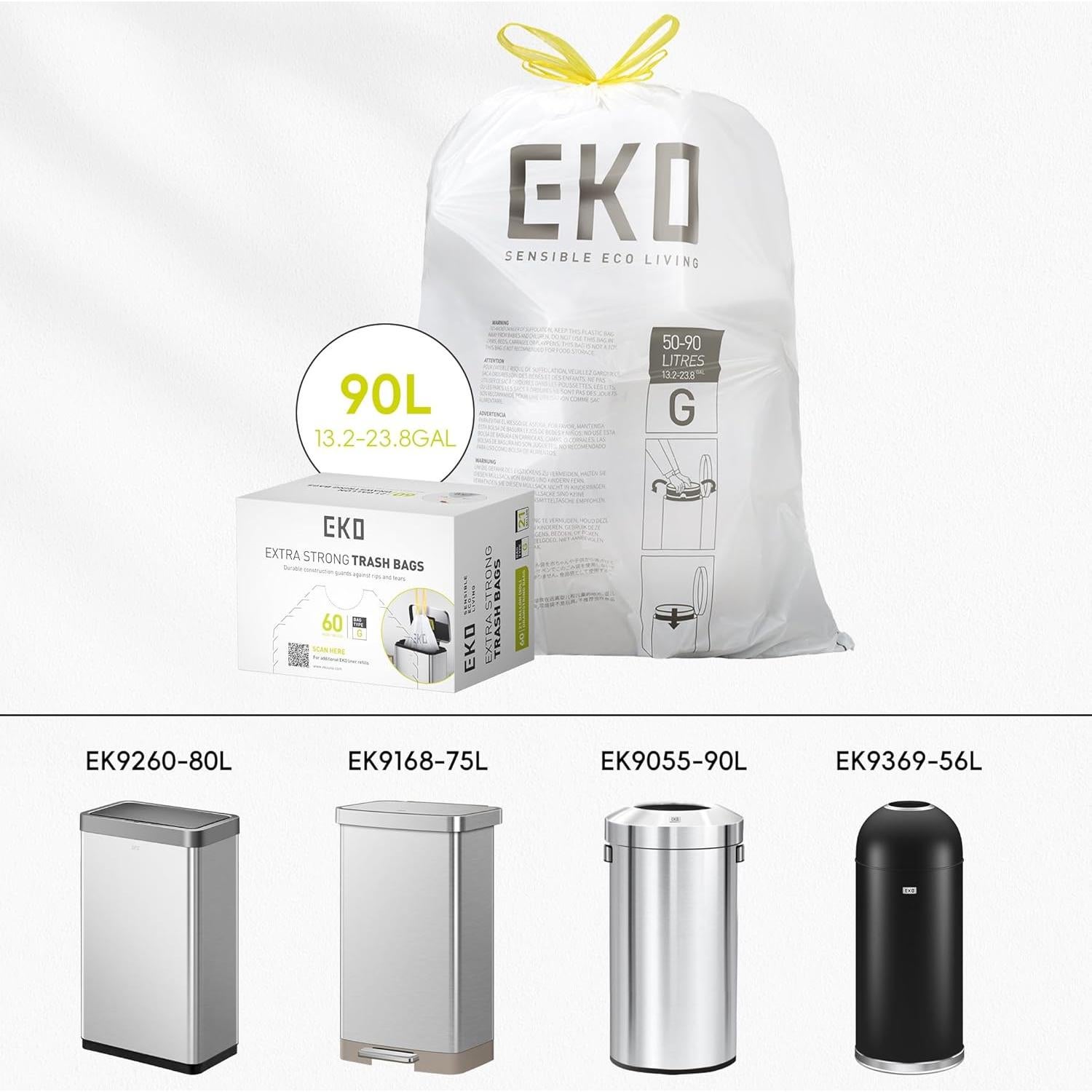 Cubo de Basura Automático EKO 80L con Sensor + 60 Bolsas