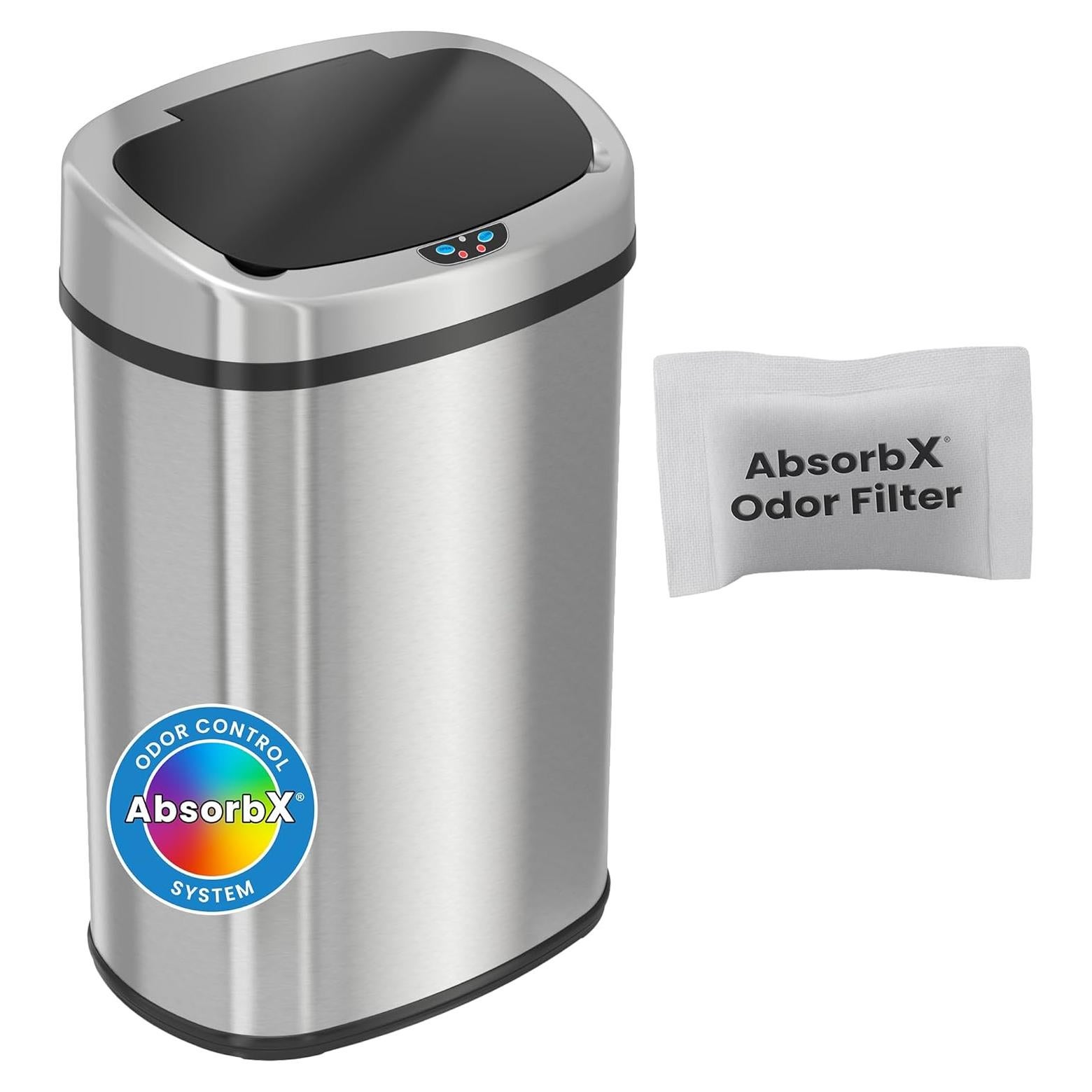 Cubo de Basura Automático iTouchless 49L Acero Inoxidable