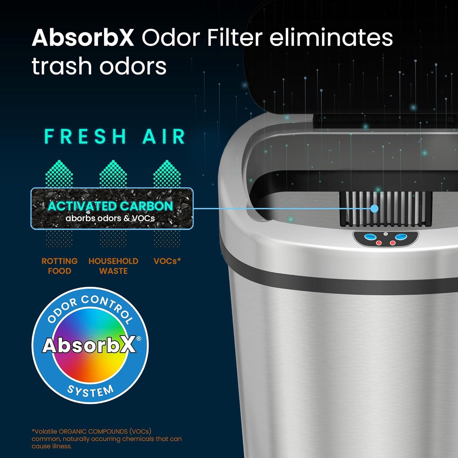 Cubo de Basura Automático iTouchless 49L Acero Inoxidable