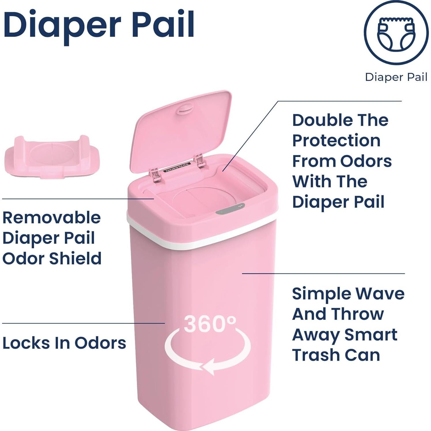 Basurero Automático NINESTARS NPT-16 para Pañales 15.14L