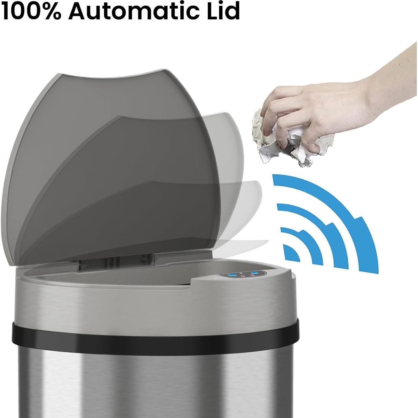 Bote de Basura iTouchless 49L Acero Inoxidable con Sensor