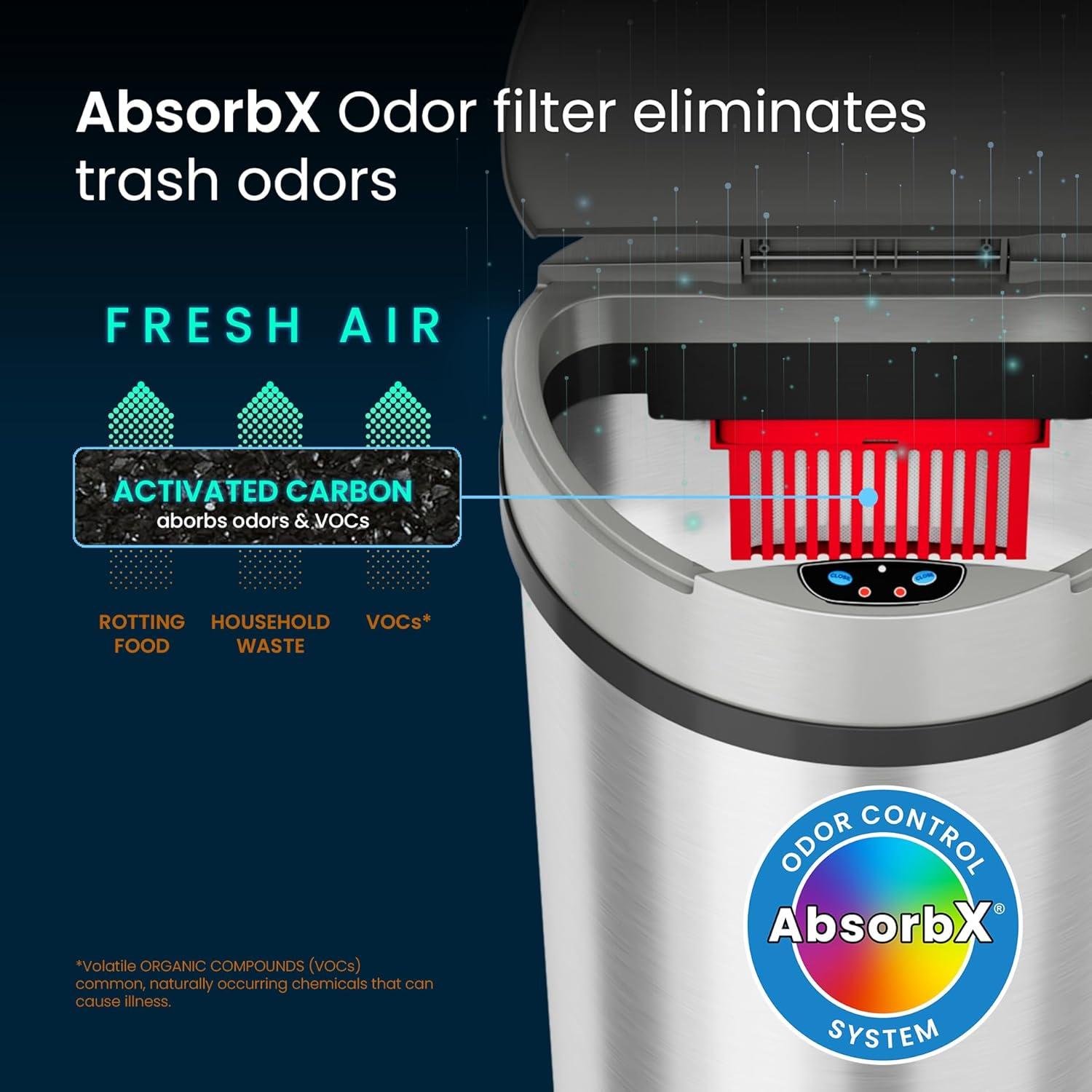 Bote de Basura iTouchless 49L Acero Inoxidable con Sensor