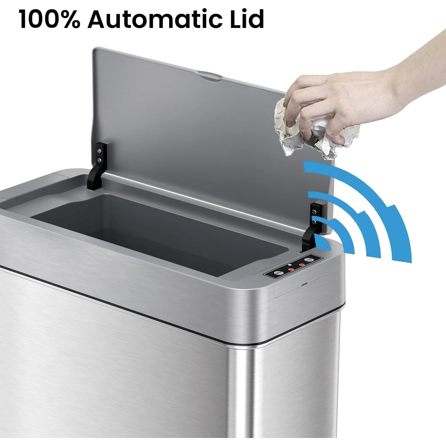 Bote de Basura Automático iTouchless 15L con Sensor y Filtro de Olores