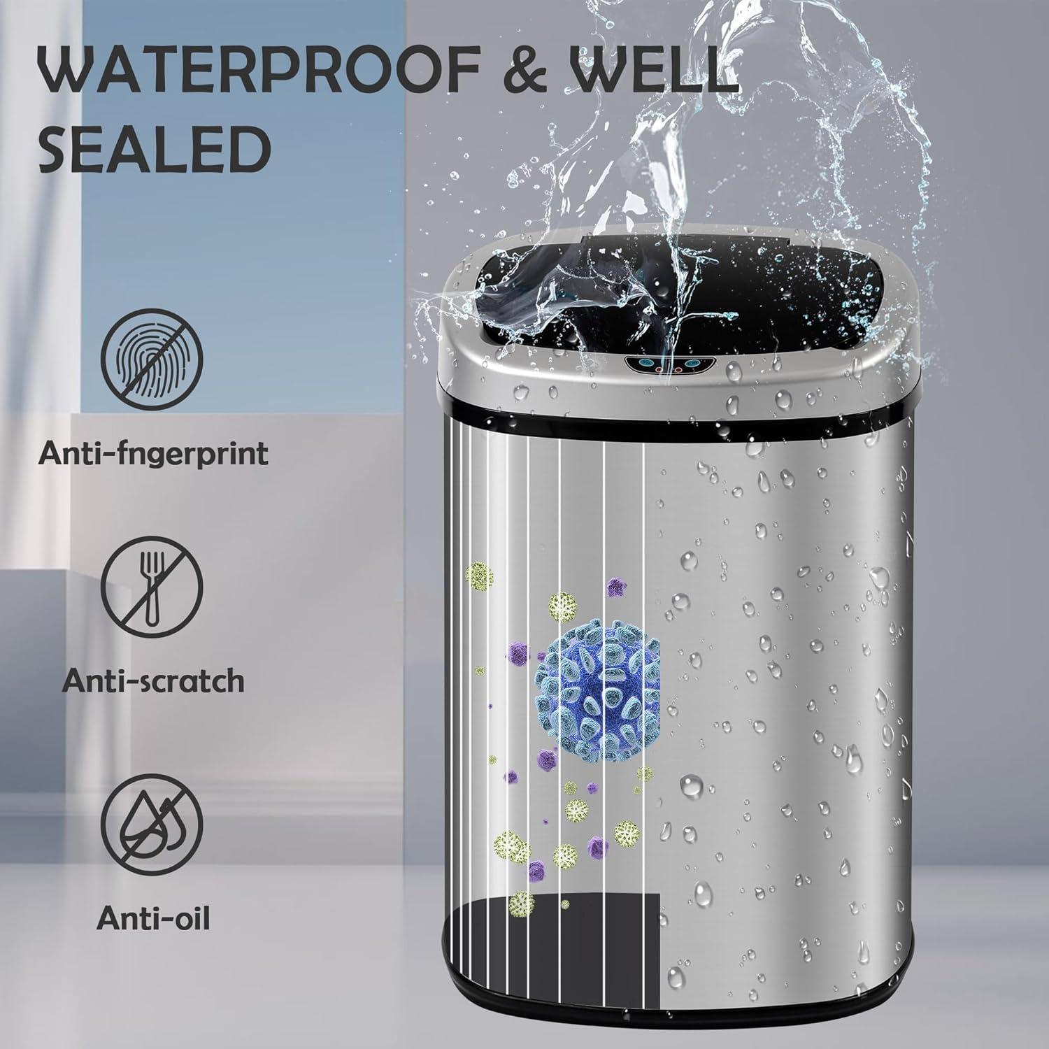 Cubo de Basura Automático BORGEBY 49L Acero Inoxidable Sensor