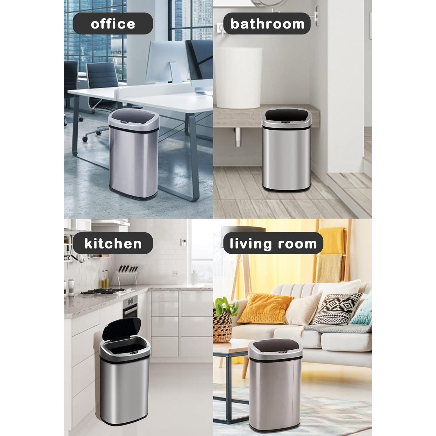 Cubo de Basura Automático BORGEBY 49L Acero Inoxidable Sensor