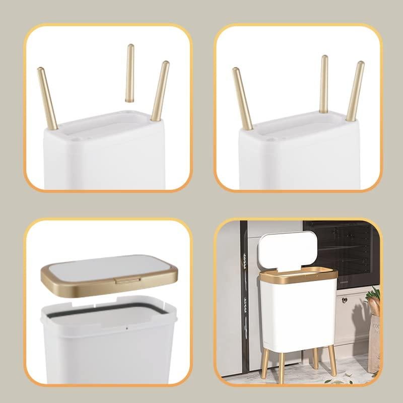 Bote de Basura Procade Blanco con Tapa 15.14L Estrecho