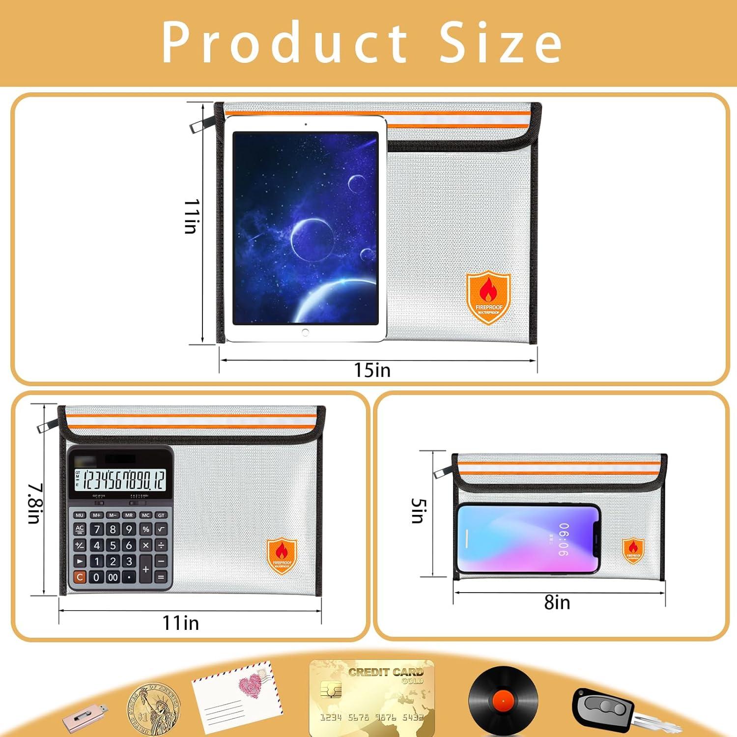 Bolsa de Documentos a Prueba de Fuego Orikithem 27,9x19,8cm