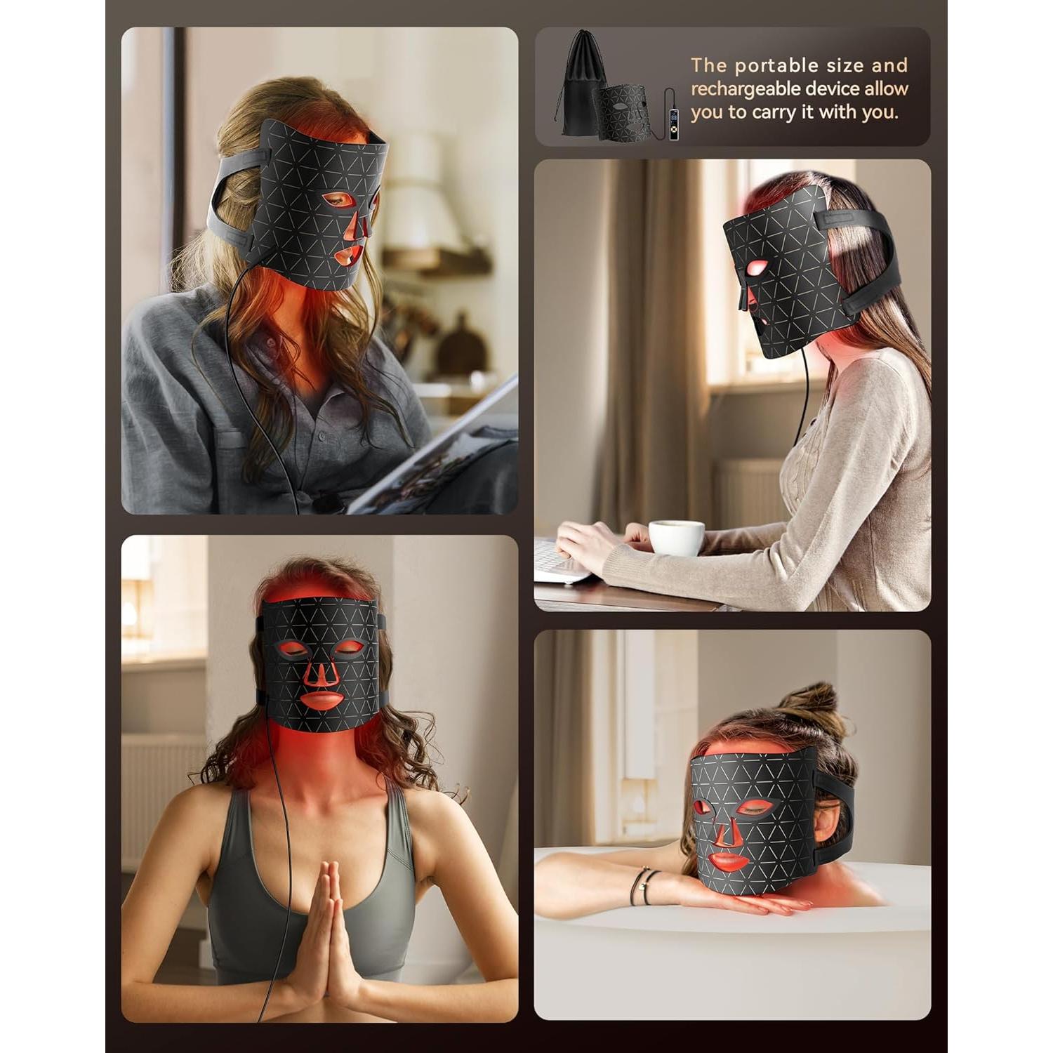 Máscara de Terapia de Luz LED FOLOKE para Cuidado Facial