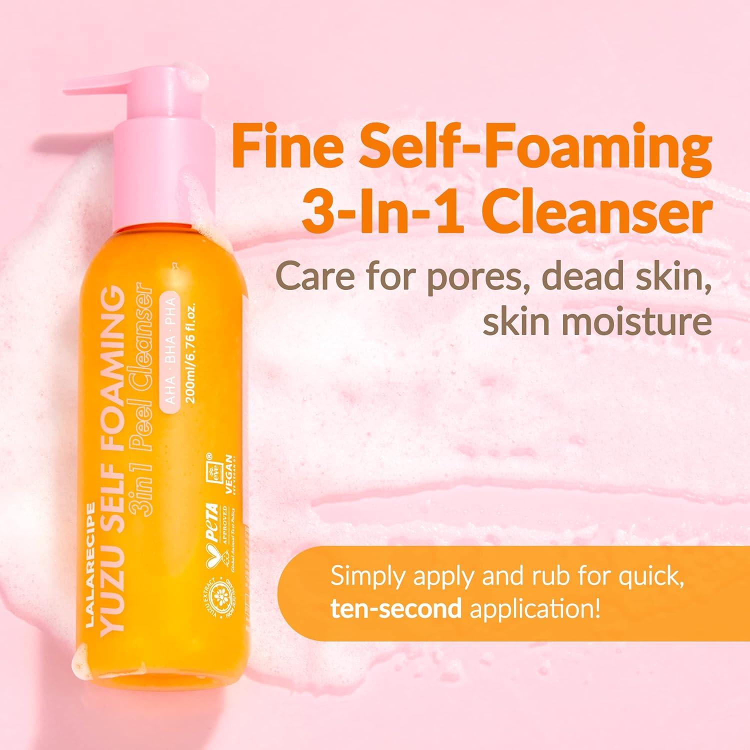 Limpiador Facial Espumoso 3-en-1 Yuzu LALARECIPE 200ml