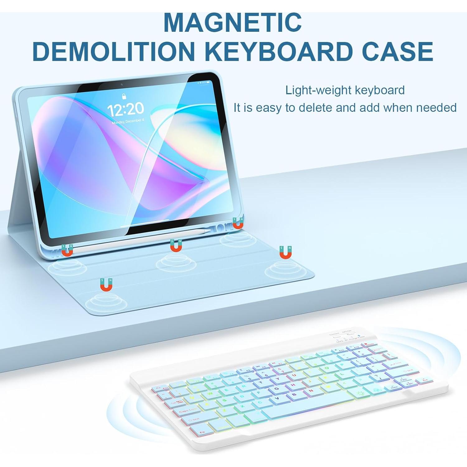 Funda con Teclado Inalámbrico Kiloob para iPad 10.9" Azul