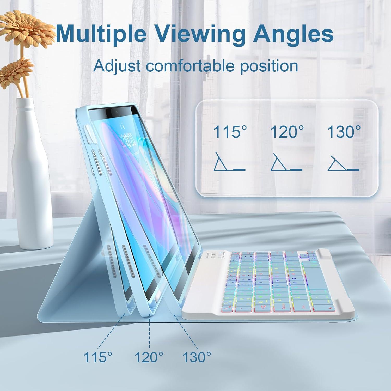 Funda con Teclado Inalámbrico Kiloob para iPad 10.9" Azul