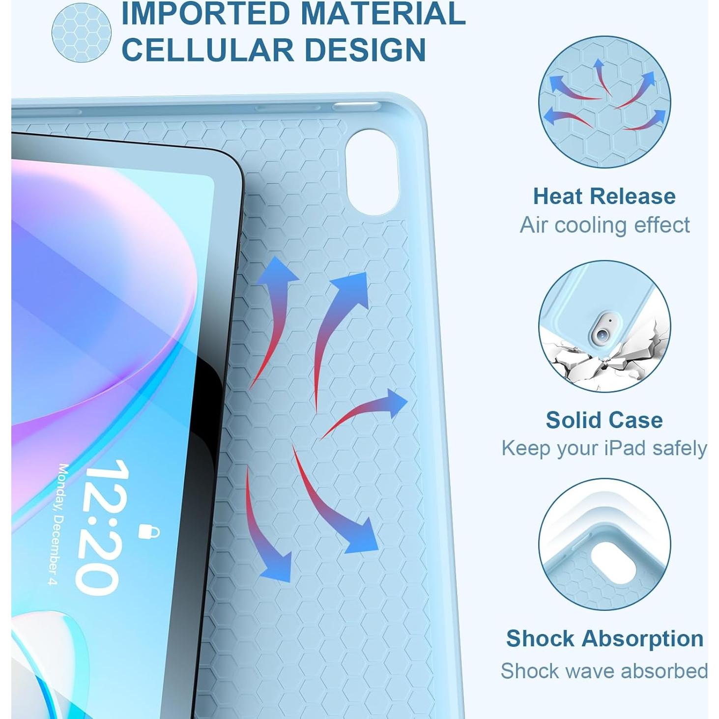 Funda con Teclado Inalámbrico Kiloob para iPad 10.9" Azul