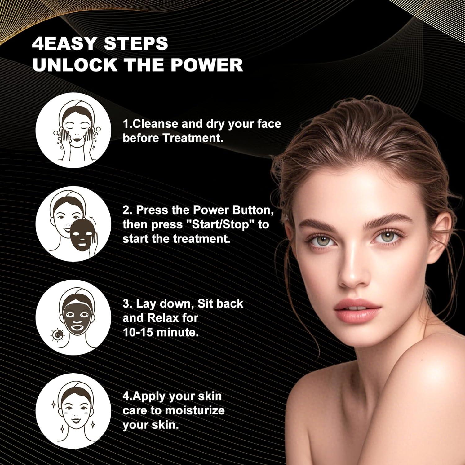 Máscara de Terapia de Luz Facial LED FAHKNS 7 Colores Recargable