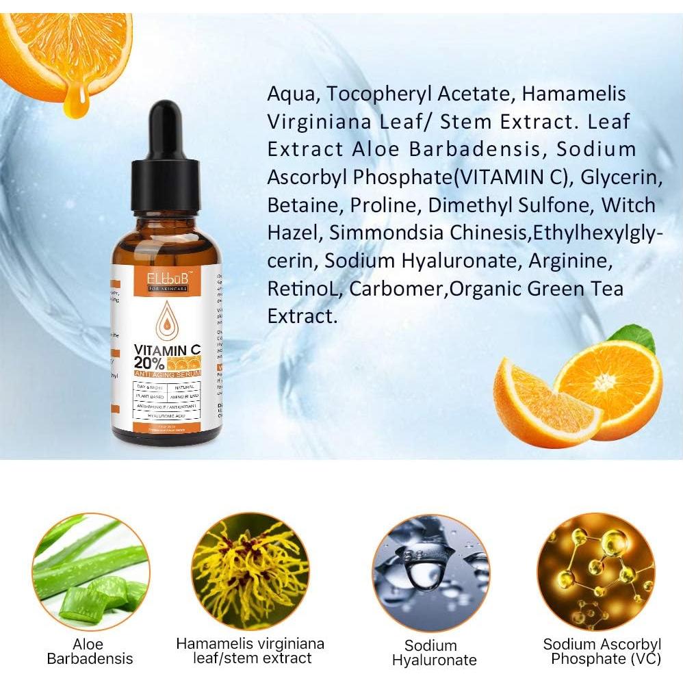 Suero Anti Envejecimiento ELBBUB 30ml Vitamina C y Ácido Hialurónico